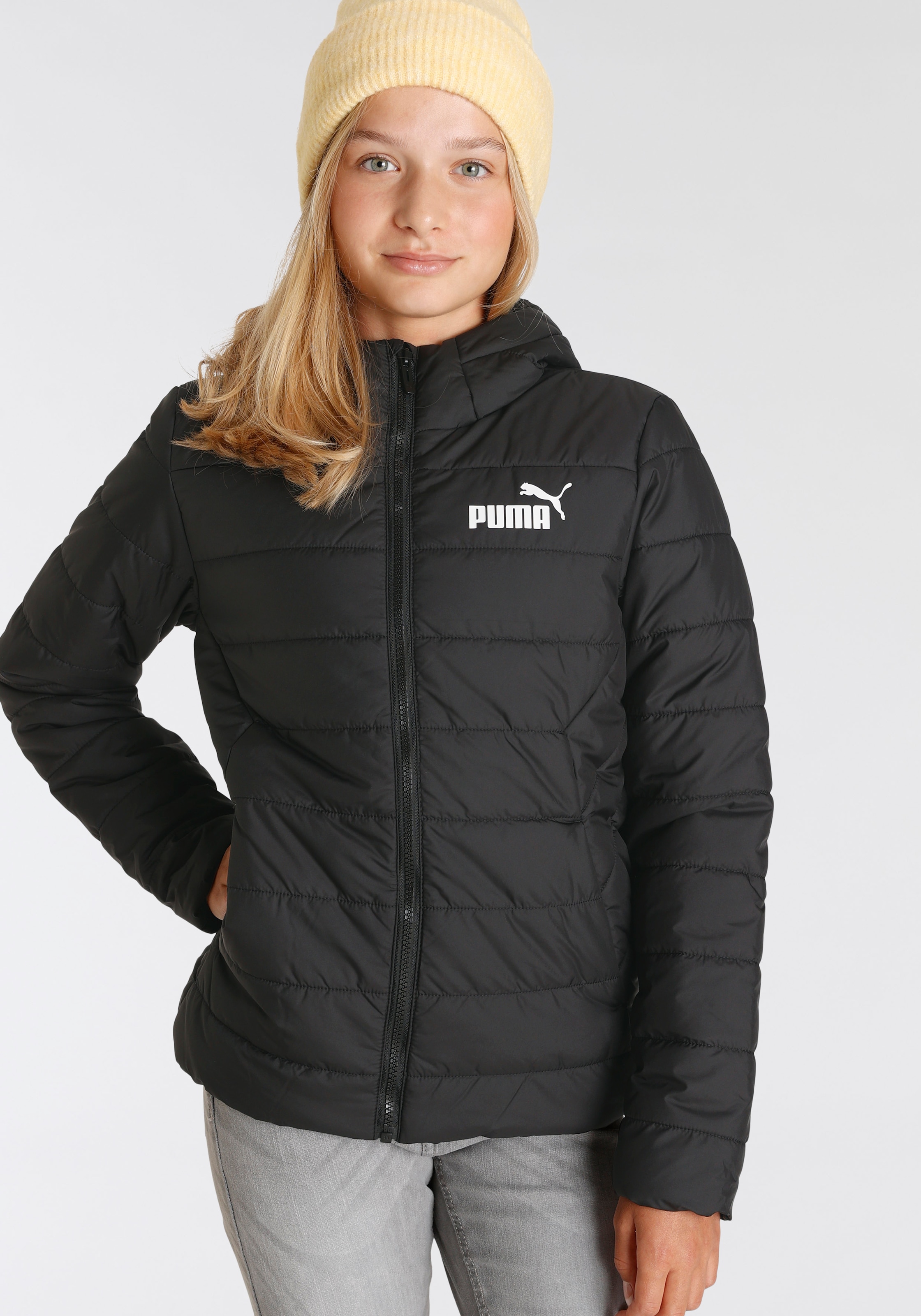 PUMA Winterjacke "ESS HOODED PADDED JACKET", mit Kapuze