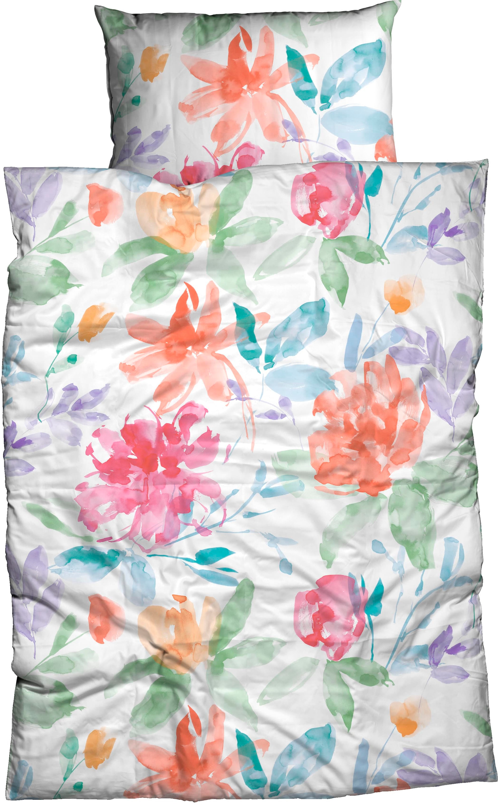 CASATEX Bettwäsche "Florina" 2 Stk. tlg. farbenfrohes Blütendesign günstig online kaufen