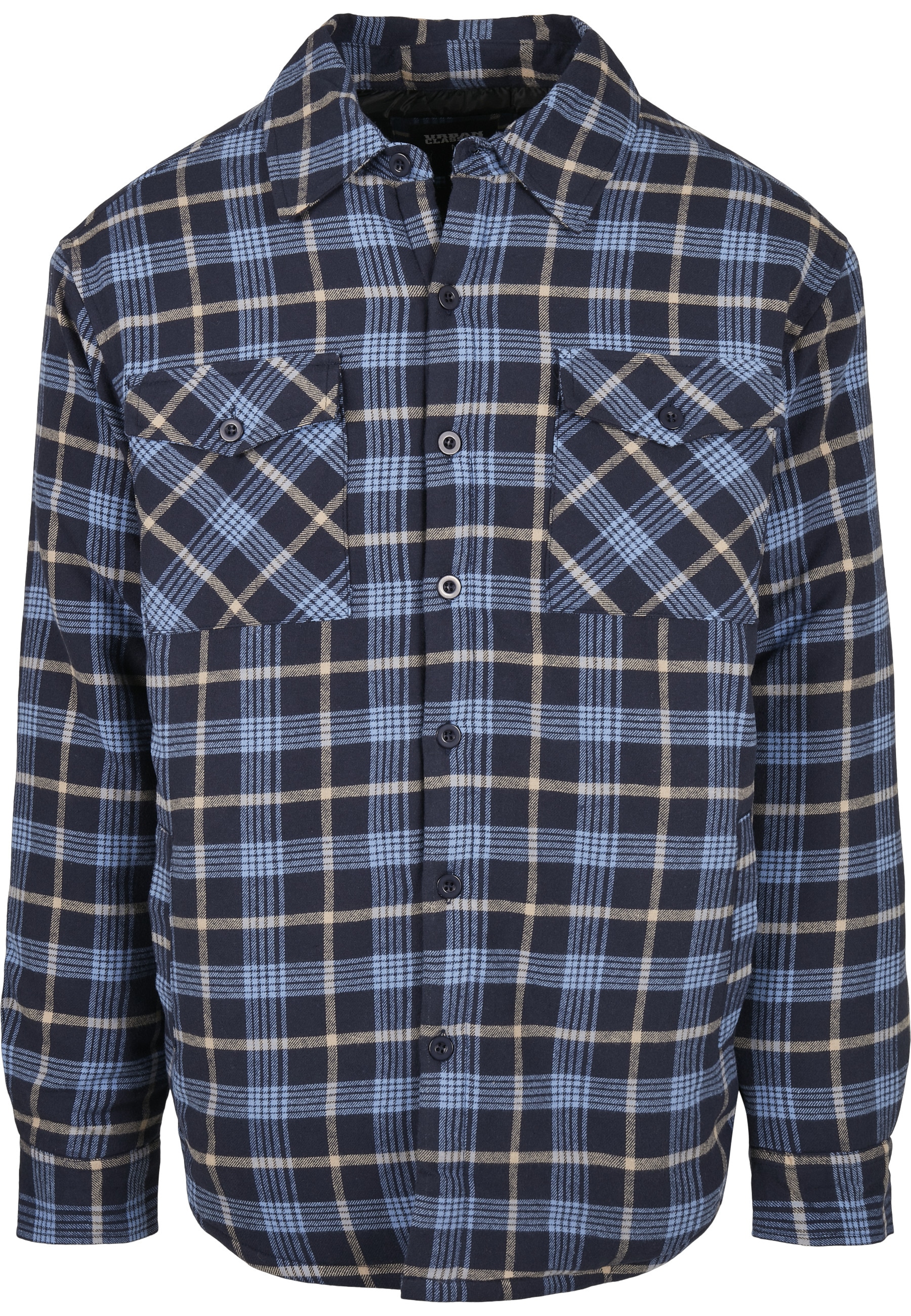 URBAN CLASSICS Anorak "Urban Classics Herren Plaid Quilted Shirt Jacket" 1 Stk. tlg. ohne Kapuze