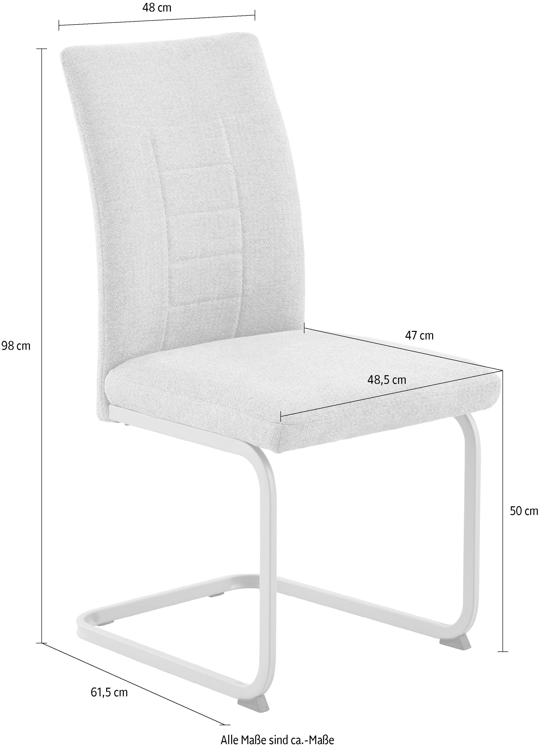 HELA Freischwinger »AUGUSTA« (Set) 4 Stk.XL-Sitzbreite, Wellenfederung, 140kg belastbar, Gestell angepasst