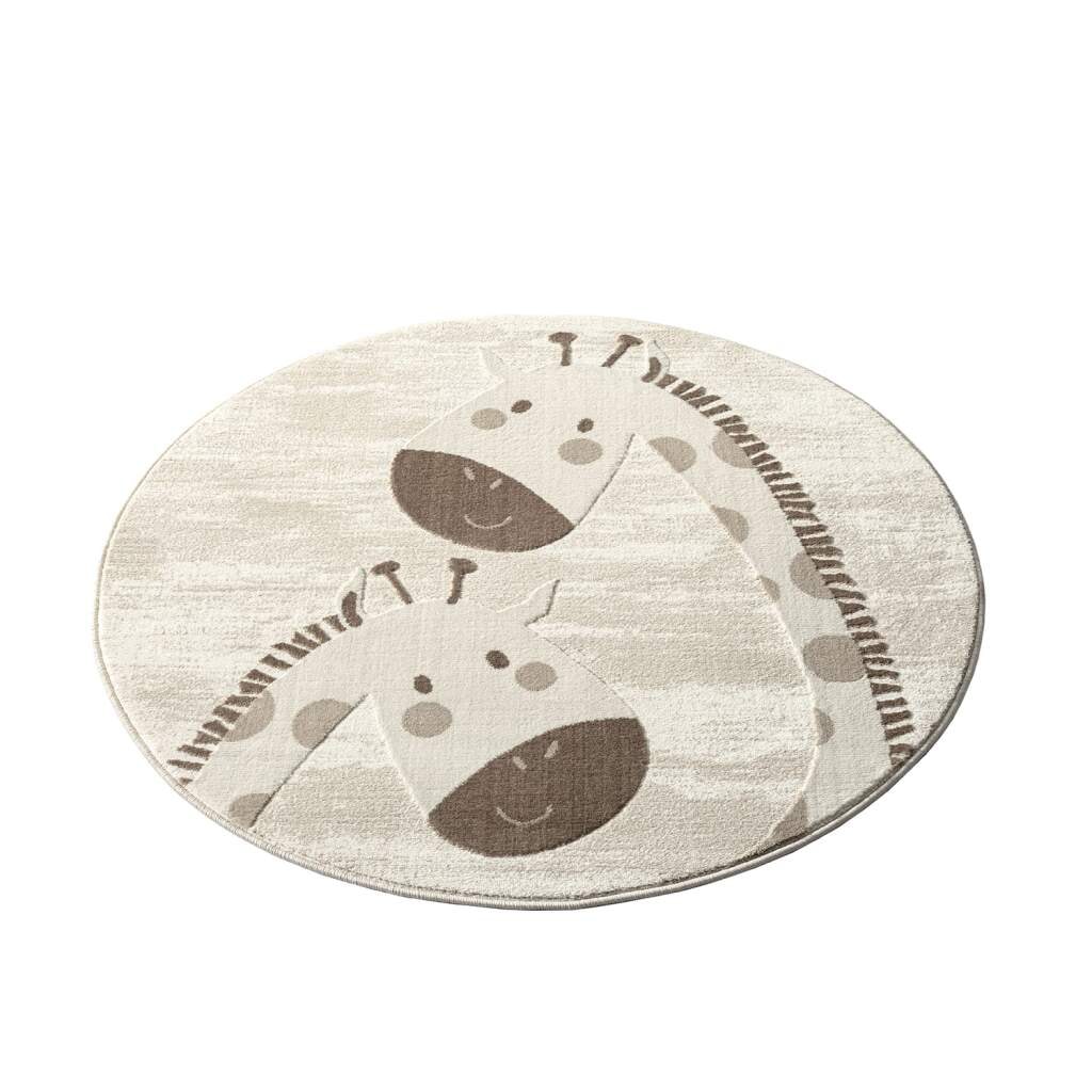 Carpet City Kinderteppich »MARA719«, rund, 11 mm Höhe, Kinderzimmer, Kurzflor,robust,Tiere, Spielzimmer