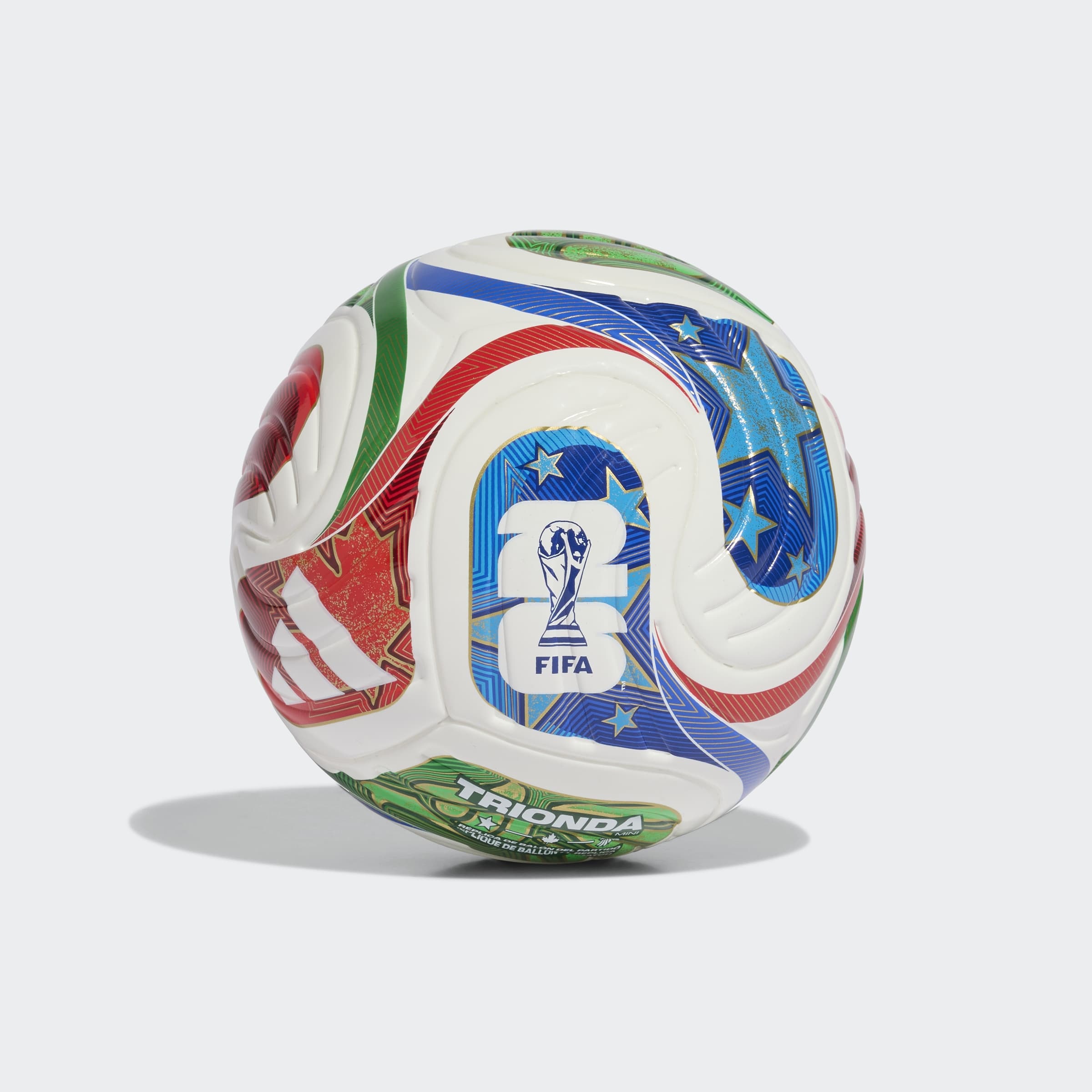 Fußball ADIDAS PERFORMANCE "FIFA -WELTMEISTERSCHAFT 26™ TRIONDA" Gr. 1, weiß, royal blau, solar blau, power rot, Bälle, 1, 0,4 g, WM, B:22,3cm H:17,3cm T:22cm 2