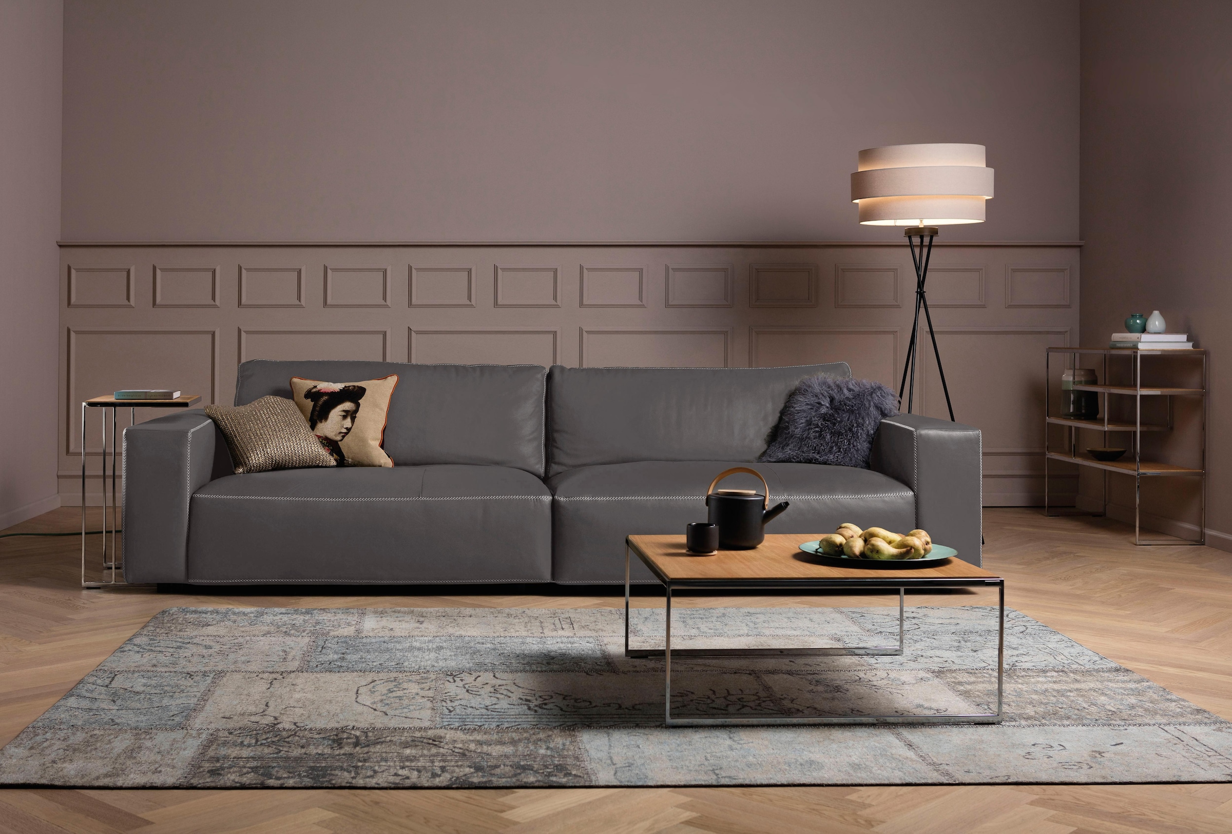 Musterring Big-Sofa "LUCIA Mega Sofa, zeitlos, bequem, Breite 292cm, Kontrastnähte" in vielen Qualitäten und 4 unterschiedlichen Nähten, 3-Sitzer