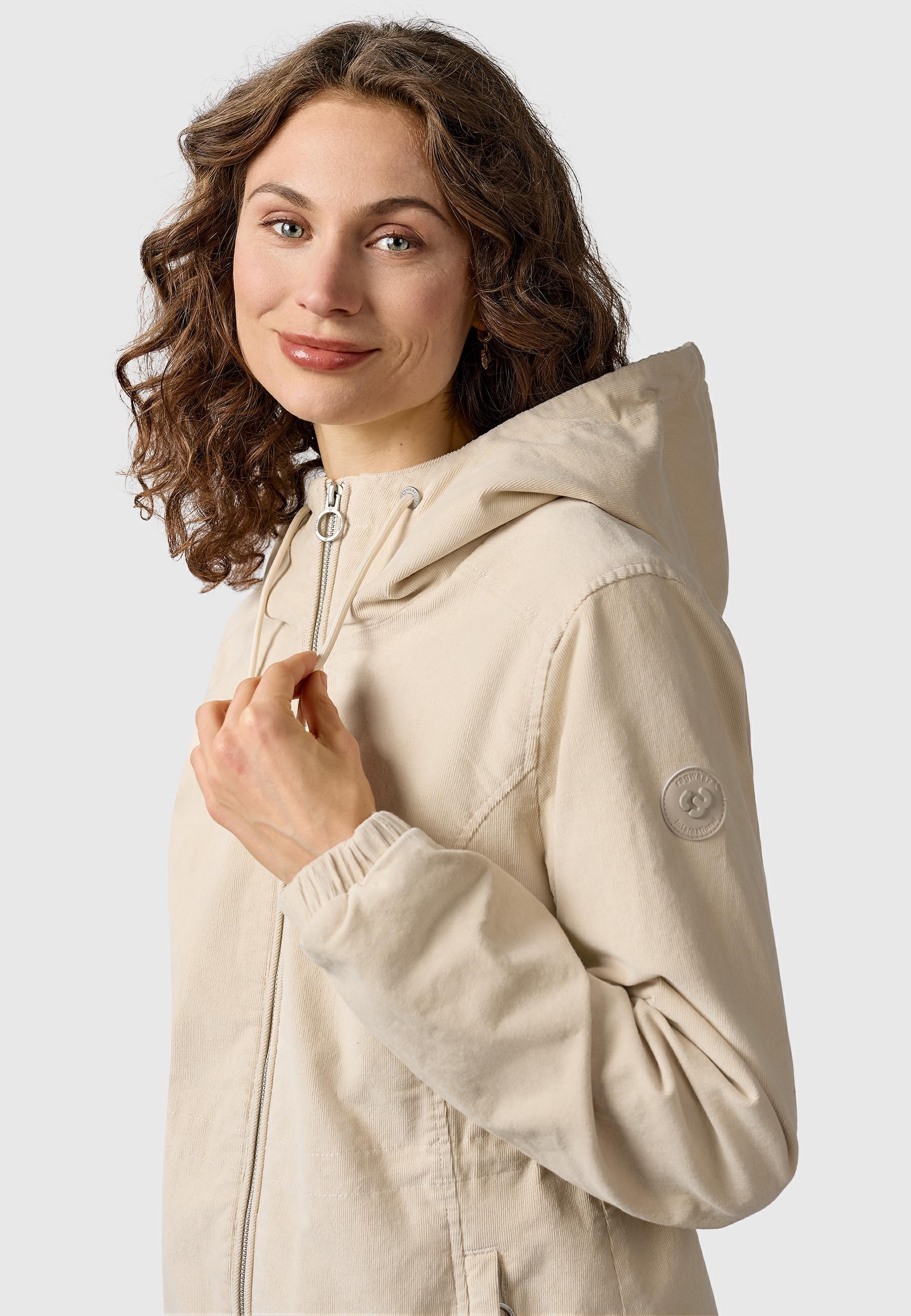 Ragwear Cordjacke »Dankka Cordy YOUMODO« mit Kapuze Stylische Damen Übergangsjacke in Feincord-Optik