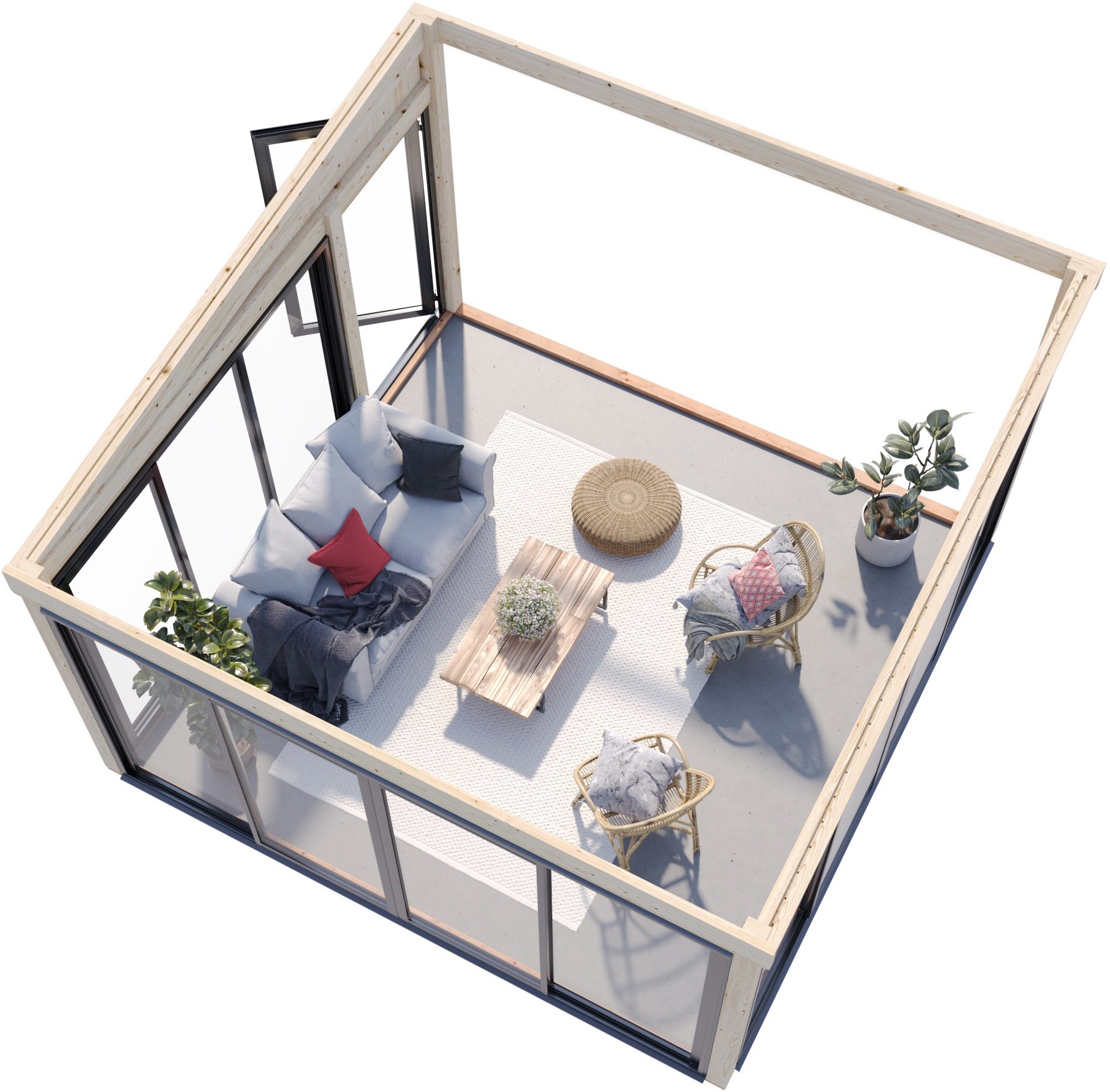 Palmako Holzpavillon »Lumi 16,6 m² Slide Plus« BxTxH: 425x430x276 cm