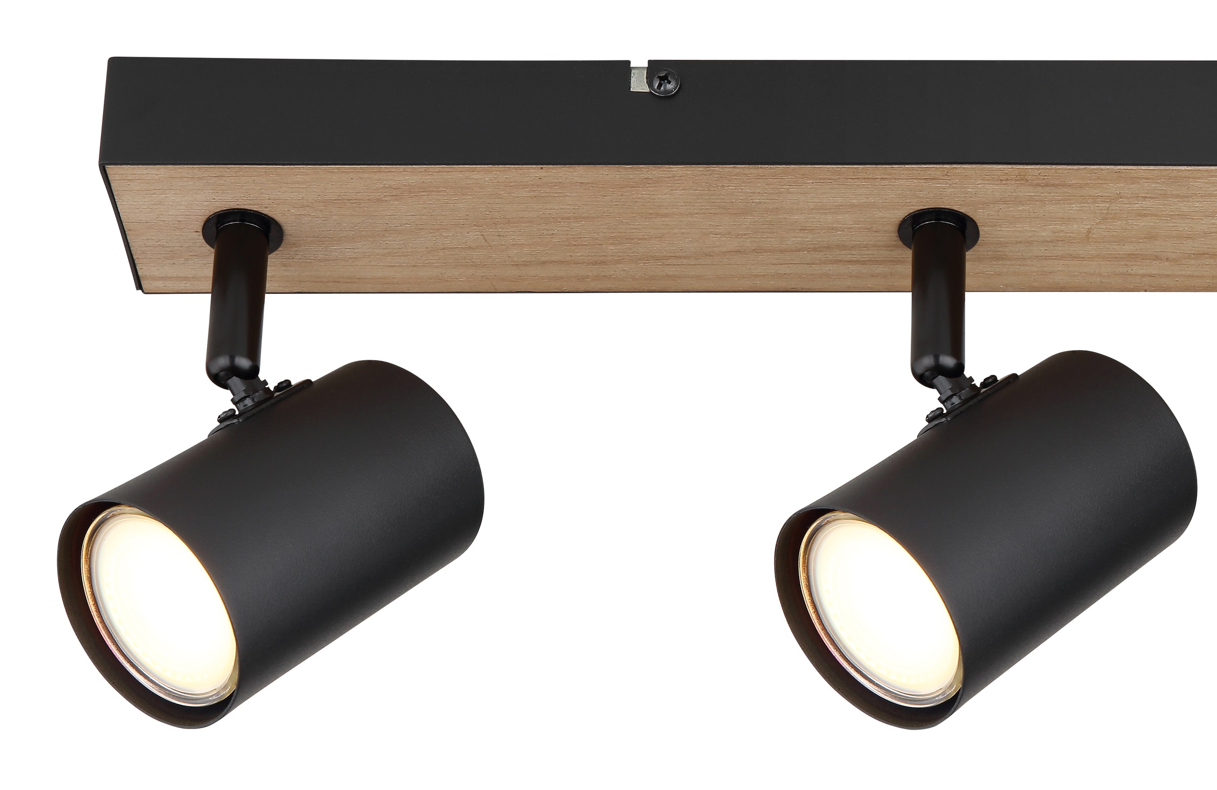 GLOBO LIGHTING Deckenspot »ROBBY« GU10 1 Stk. Strahler Schwarz/MDF Holzoptik, beweglich, GU10 35W
