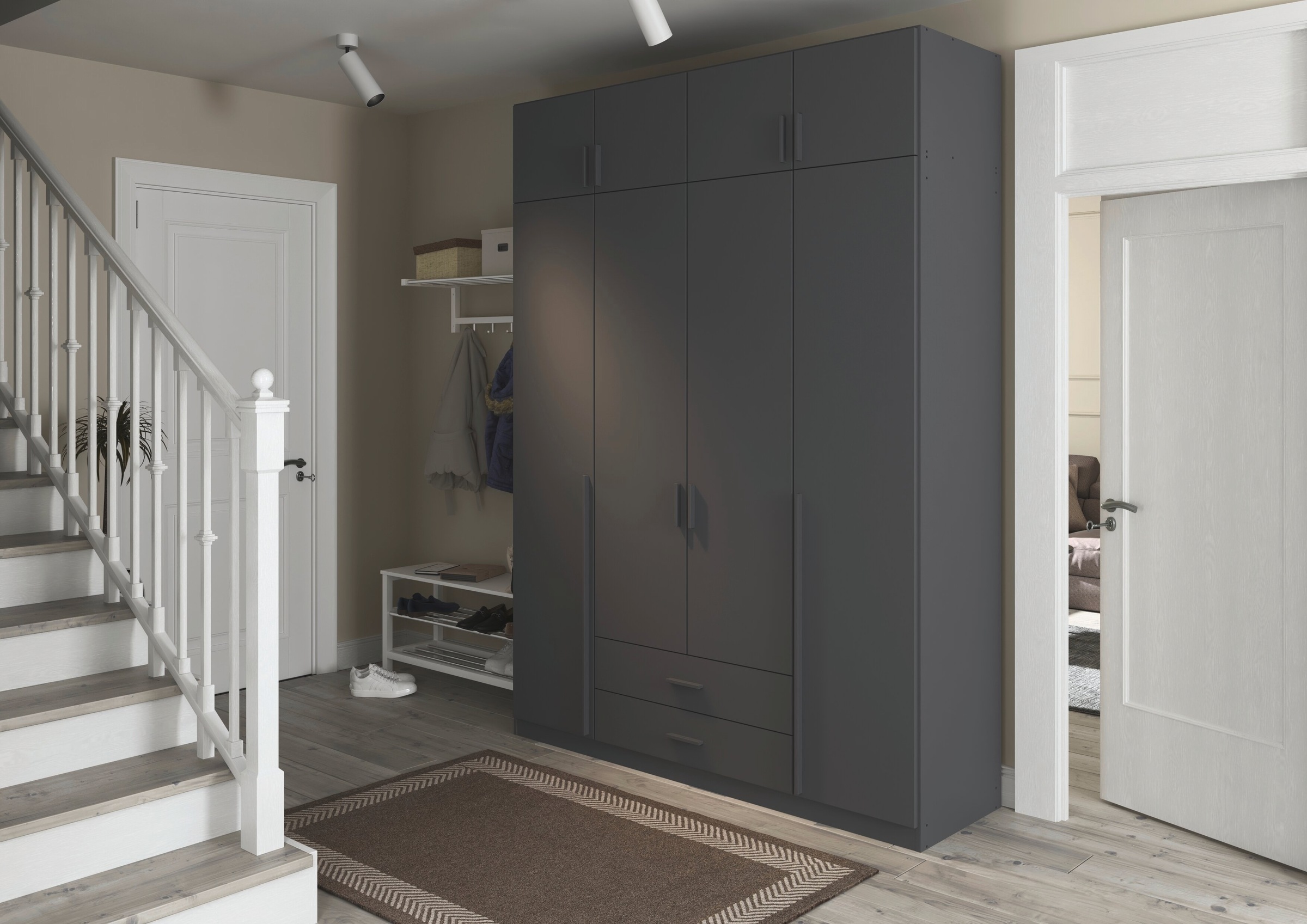 Thumbnail - rauch Kleiderschrank "Schrank Garderobe Wäscheschrank GAMMA in 4 Breiten 91-226 cm" 3 verschiedene Ausstattungen BASIC/C...