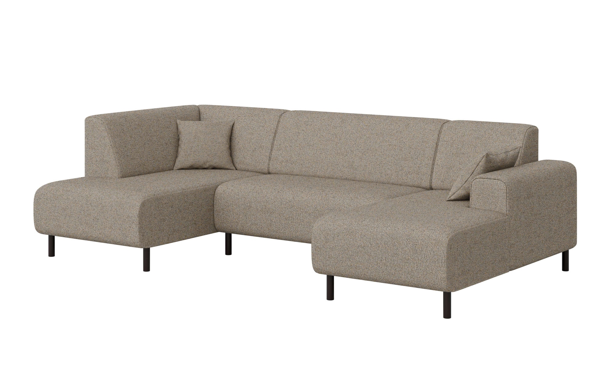Home affaire Wohnlandschaft »ARROS U-Form mit Wellenunterfederung, Maße B/T/H: 300/163/81 cm«, incl. Zierkissen, mit Recamiere links/rechts bestellbar, auch in Cord