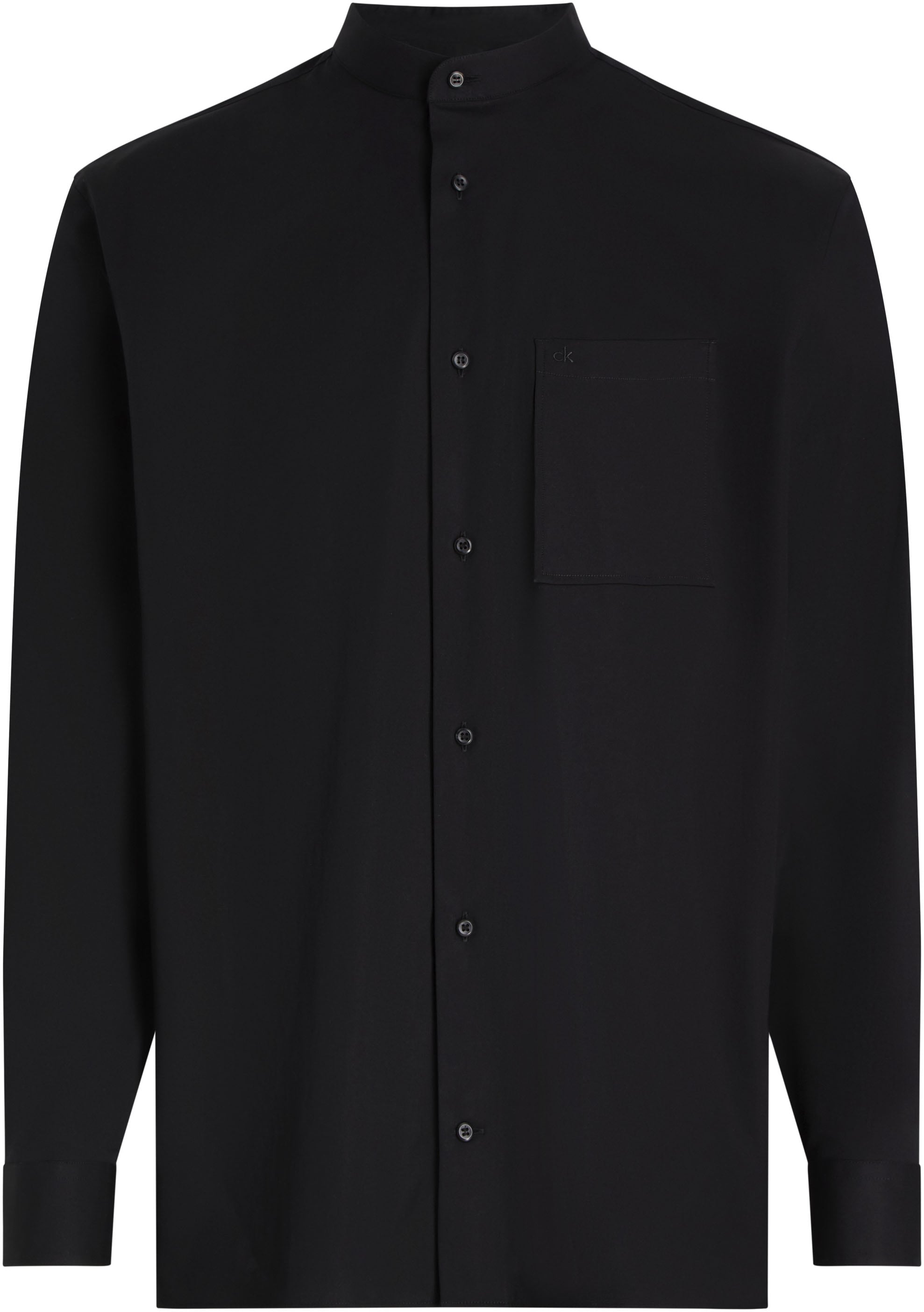 Calvin Klein Big&Tall Businesshemd »BT_POPLIN GRANDAD COLLAR SHIRT«, in Großen Größen mit Logoprint