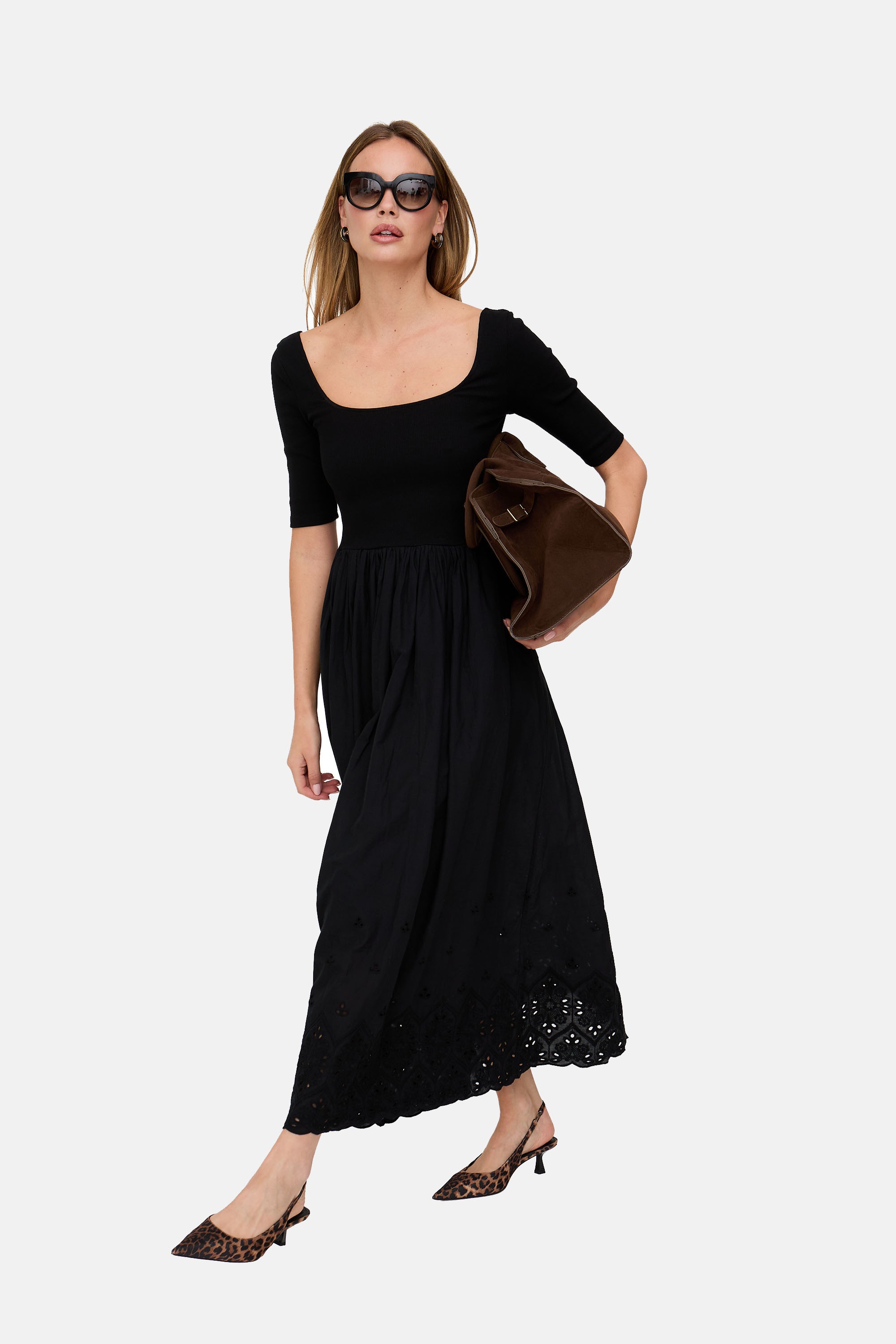 Lily and Lionel Midikleid "Sydney Short Sleeve Jersey Bodice Embroidered Mi günstig online kaufen