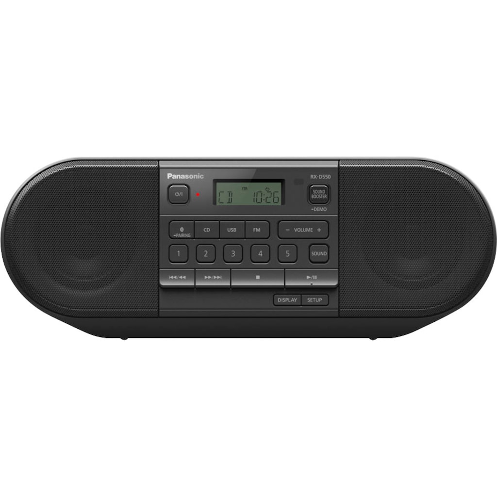 Panasonic Boombox »RX-D550E-K CD-«, (Bluetooth FM-Tuner-UKW mit RDS 20 W)