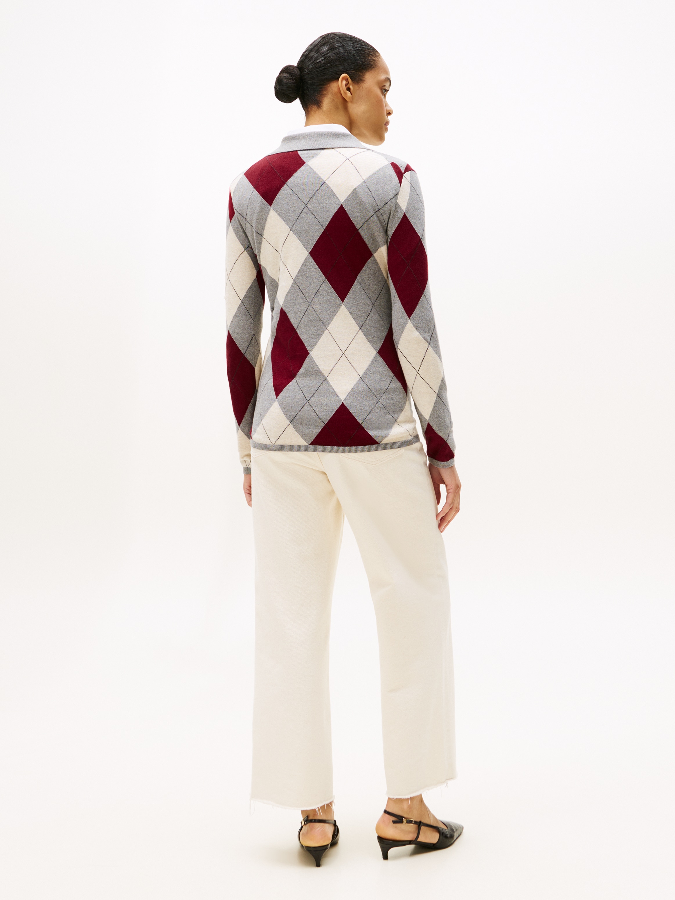 Tommy Hilfiger Strickpullover »CO ARGYLE POLO-NK SWEATER«