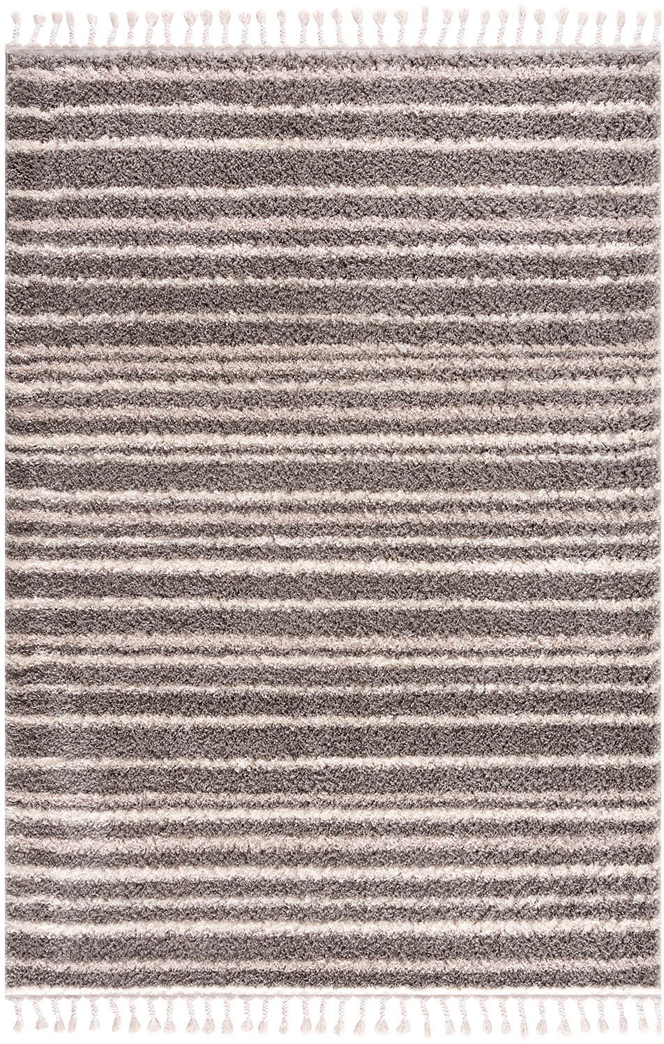 Carpet City Hochflor-Teppich »Pulpy 520«, rechteckig, 30 mm Höhe, besonders weich, mit Fransen, Streifen Look