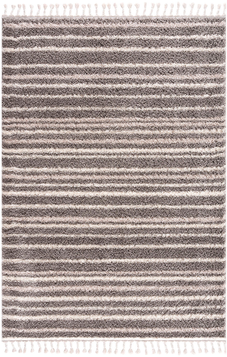 Carpet City Hochflor-Teppich »Pulpy 520«, rechteckig, besonders weich, mit Fransen, Streifen Look