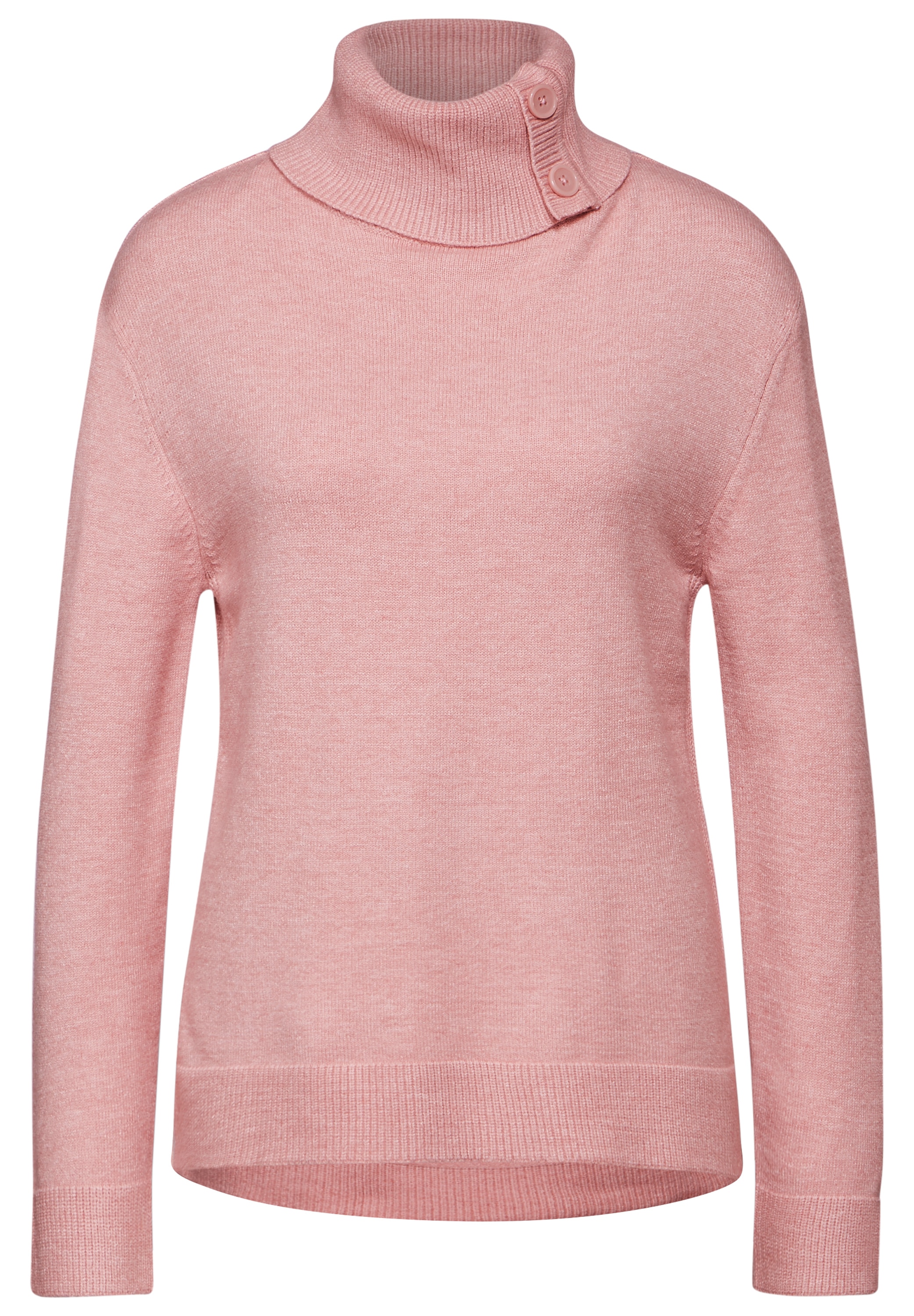 STREET ONE Strickpullover, Kragen mit Knopfdetail