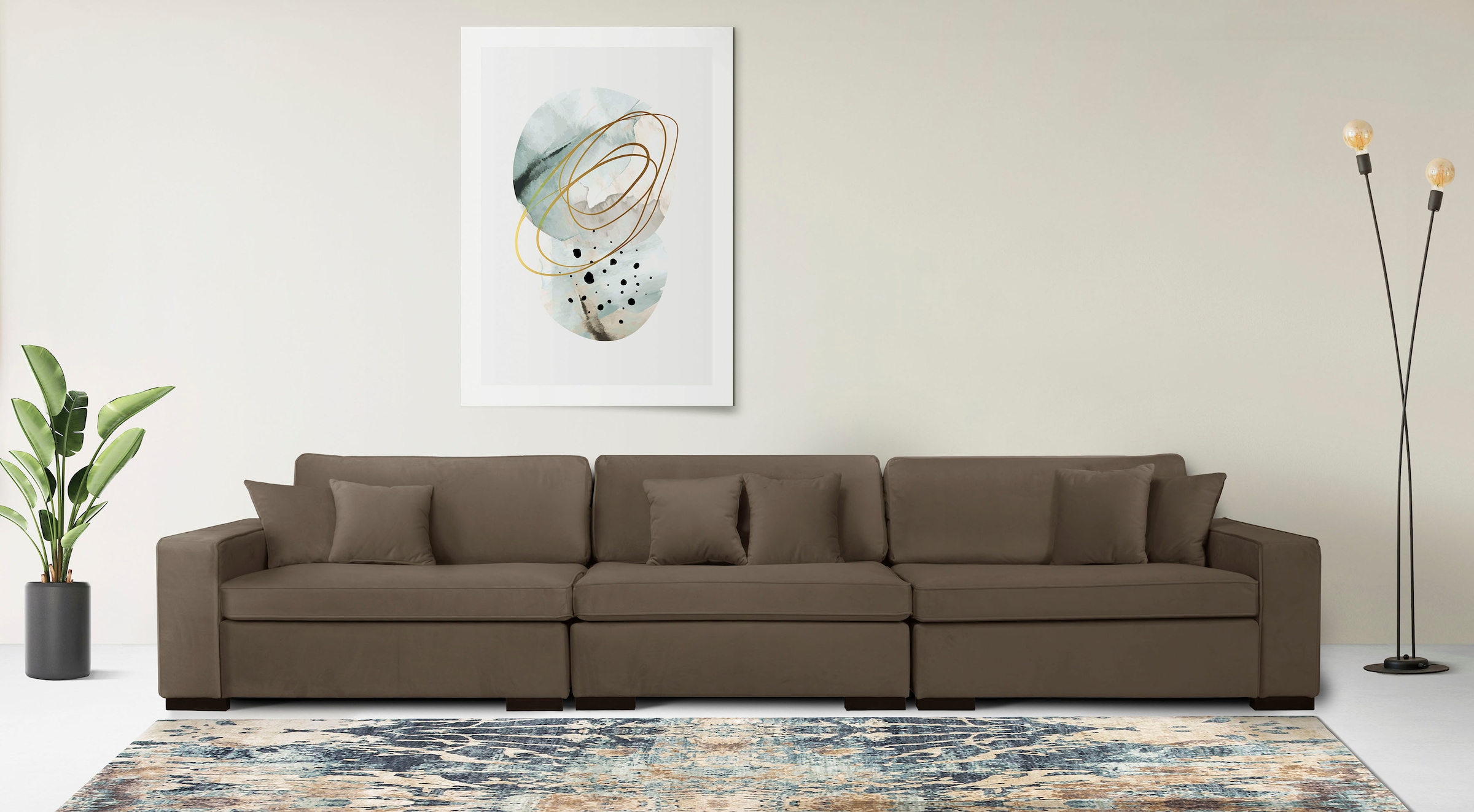 Home affaire 3-Sitzer "Skara", Lounge-Sofa mit Federkernpolsterung, in viel günstig online kaufen