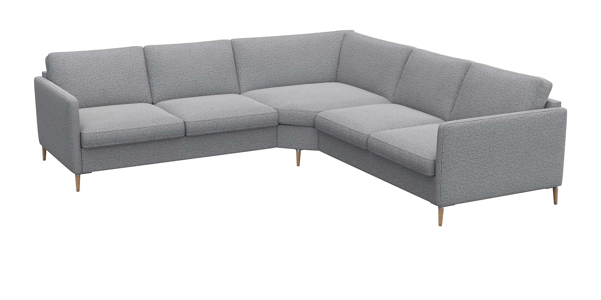 FLEXLUX Ecksofa »Fiore, gleichschenklig, bequem durch hochwertigem Sitzaufbau«, schmale Armlehnen, Kaltschaum, Füße Alu+ Eiche