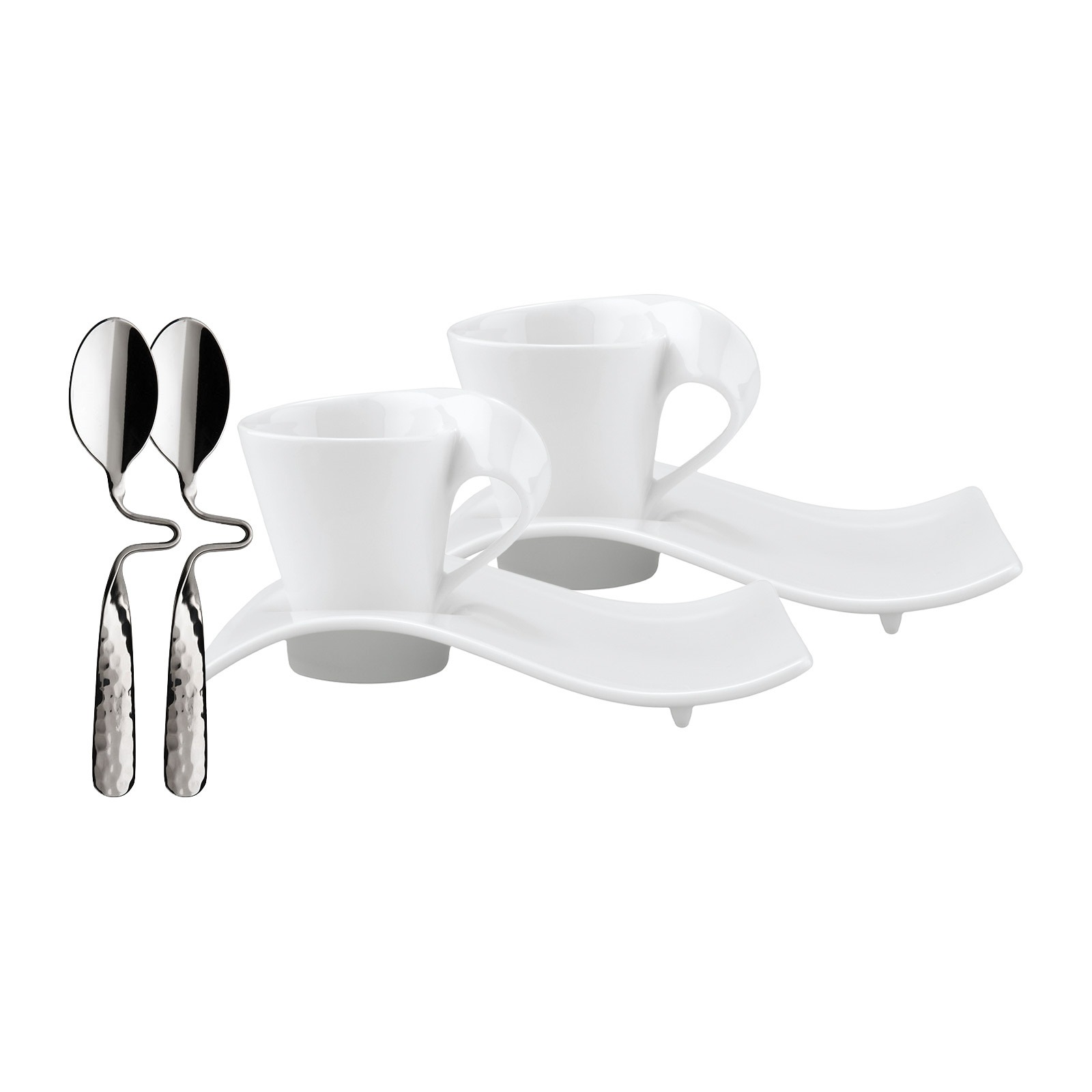 Villeroy & Boch Tasse "Espresso-Set NewWave 50 ml weiß" Spülmaschinengeeignet, Mikrowellenfest