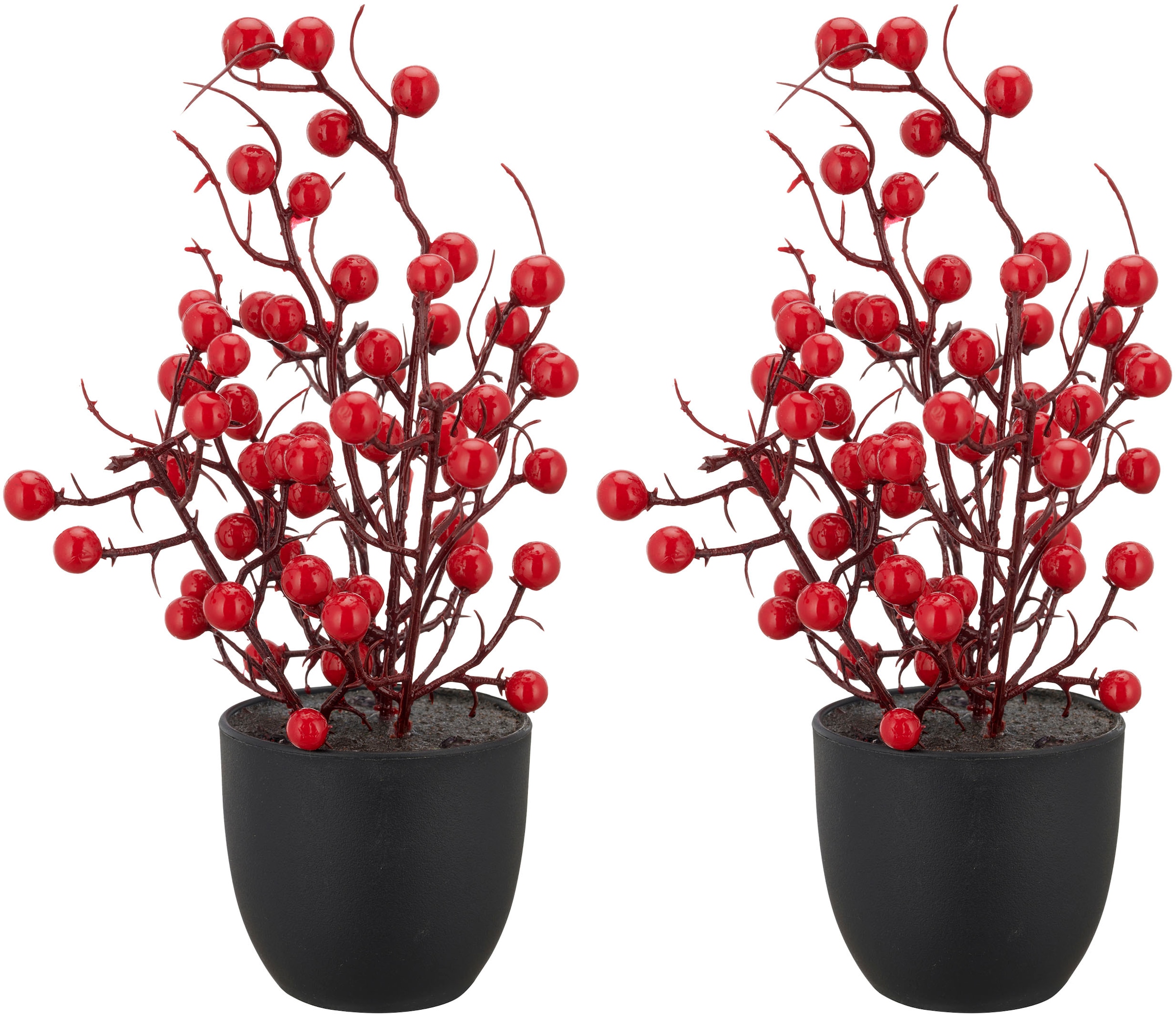 Creativ green Winterliche Kunstpflanze "Beerenbäumchen" in niedlicher Größe günstig online kaufen