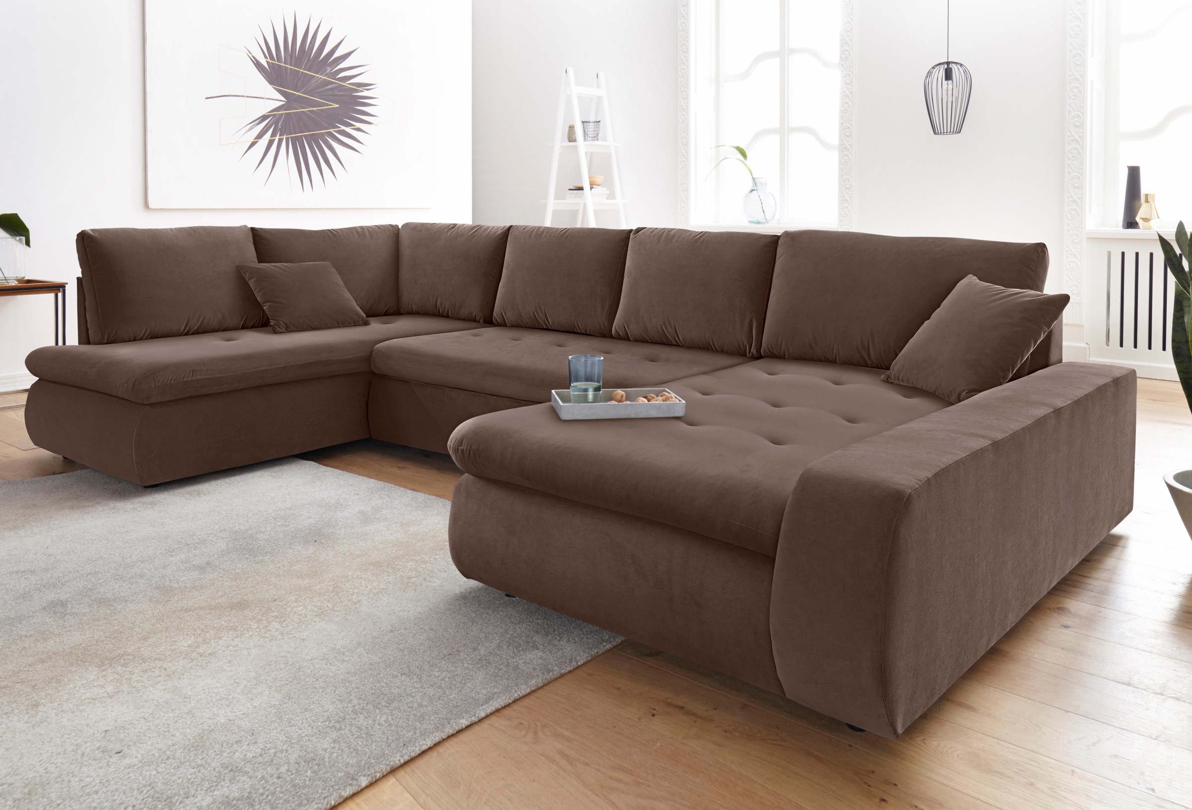 TRENDMANUFAKTUR Wohnlandschaft »Indie II, tolle Detailverarbeitung, bequem und komfortabel im Sitz«, wahlweise mit Bettfunktion, U-Form