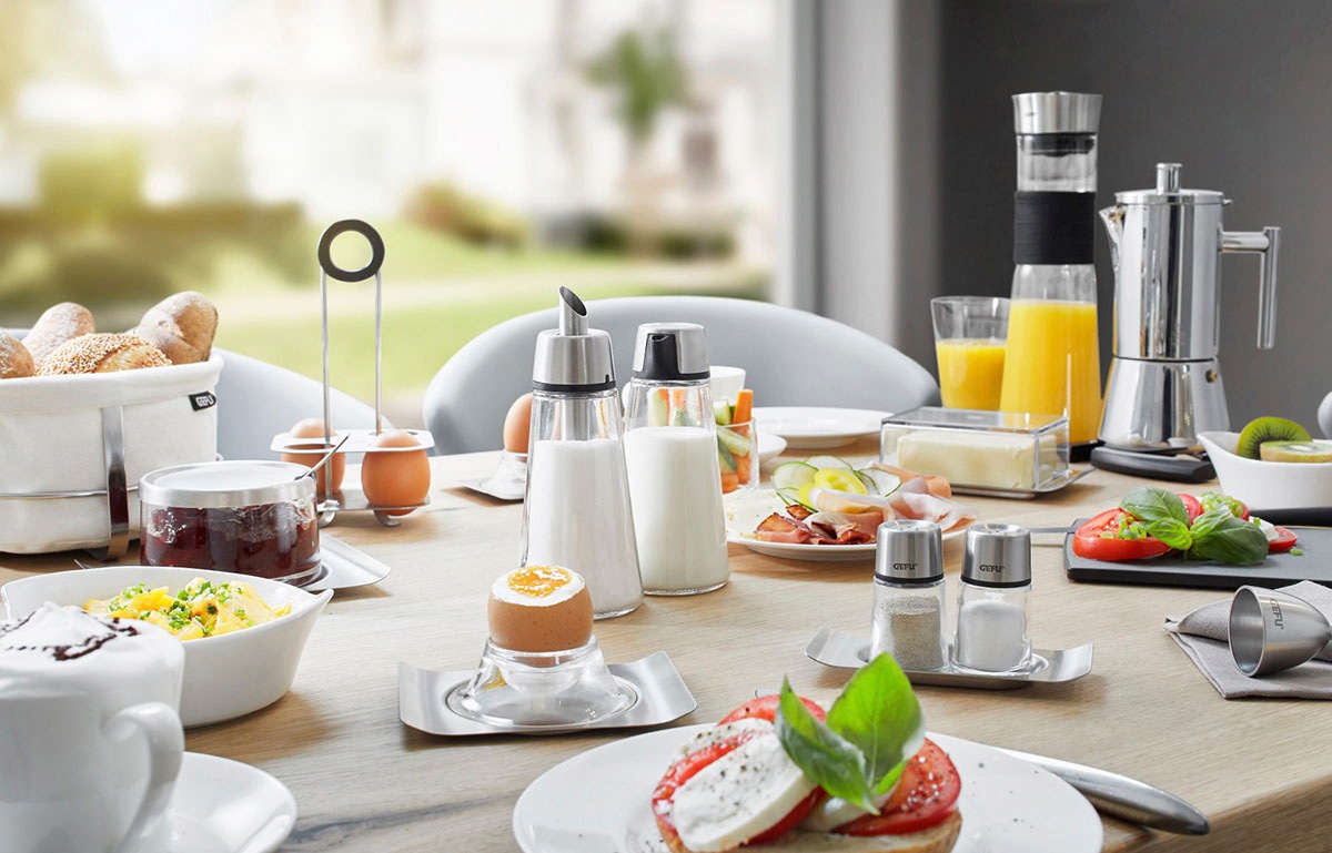 Thumbnail - GEFU Salz- / Pfefferstreuer "BRUNCH Set" stilvolles, modernes Design aus hochwertigem Edelstahl und Glas