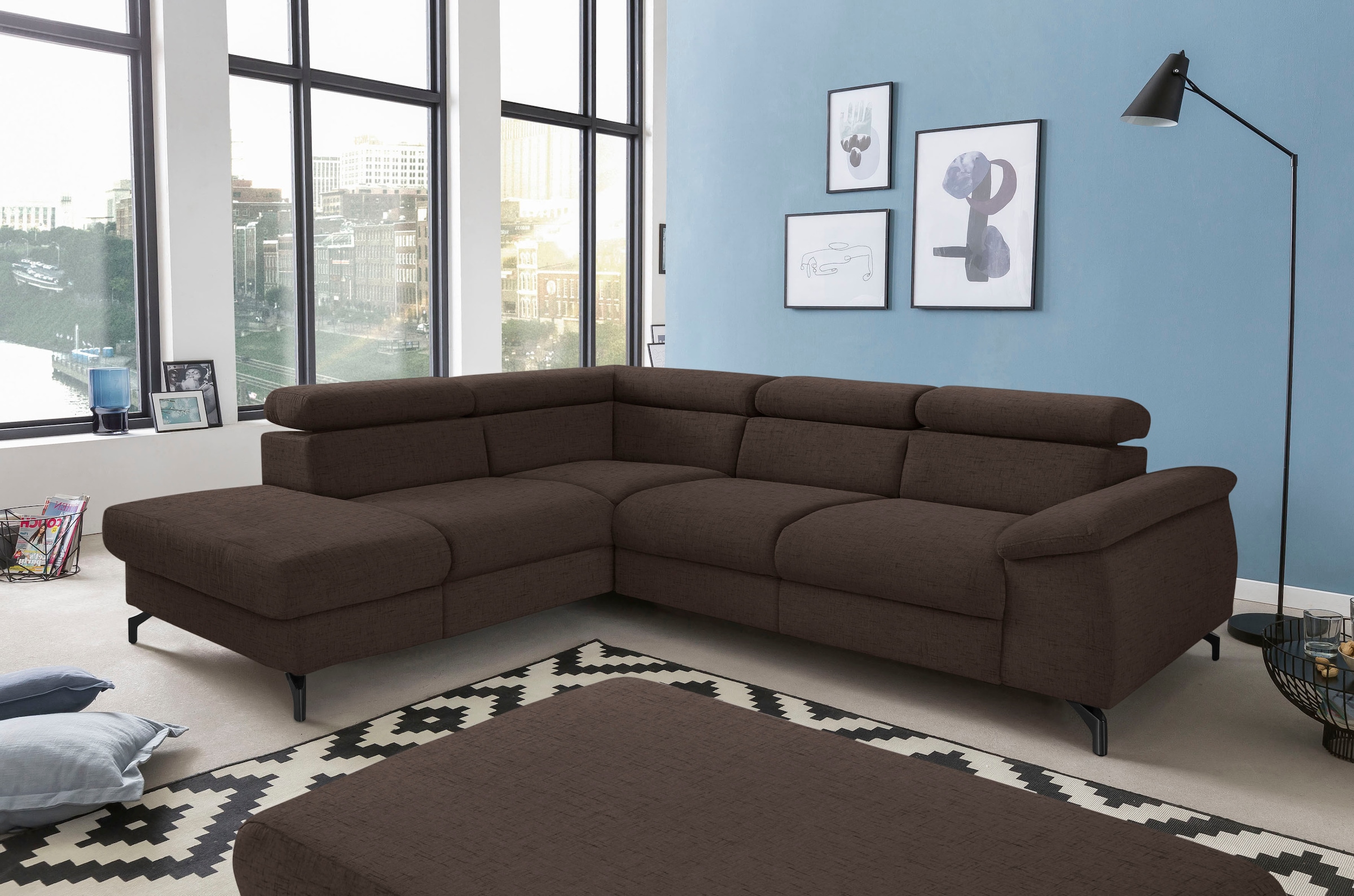 COTTA Ecksofa "Komaris L-Form", mit Kopfteilverstellung, wahlweise mit Bett günstig online kaufen