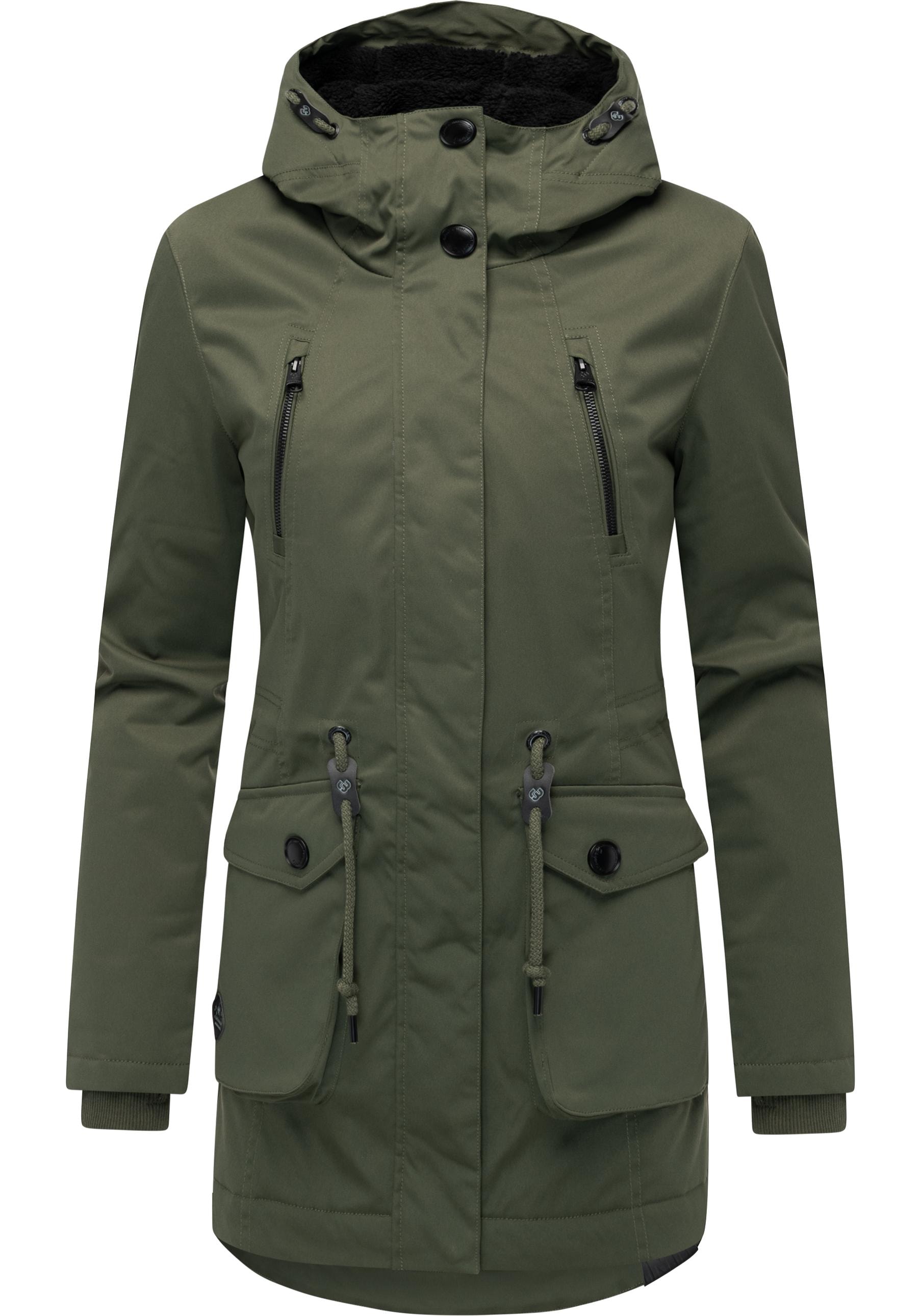 Ragwear Kurzmantel "Ellsa YOUMODO" Winterparka mit auffälligen Taillenzugko günstig online kaufen