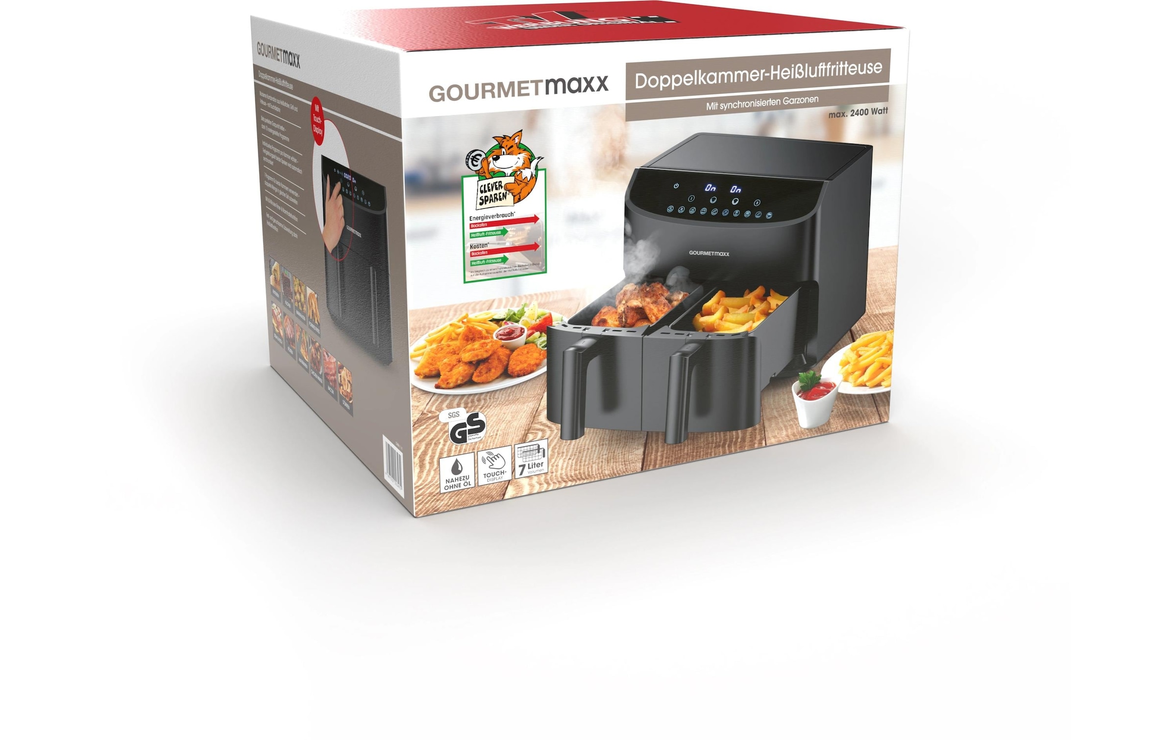 GOURMETmaxx Heißluftfritteuse »6 kg, Schwarz« 2400 W