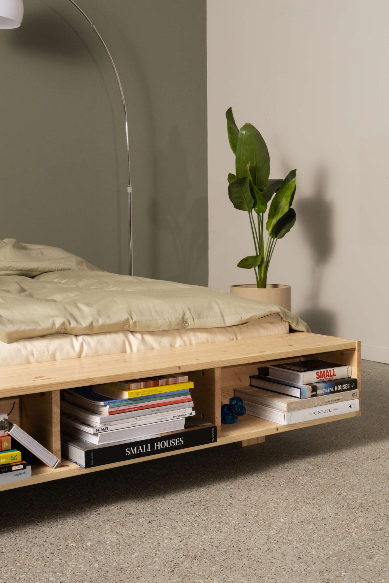 Karup Design Stauraumbett »Merge Bed Bettgestell m. integrierter Bank m. Stauraum, mehrere Größen«, inkl. Lattenrost, excl. Matratze, FSC®-zertifiziertes Massivholz