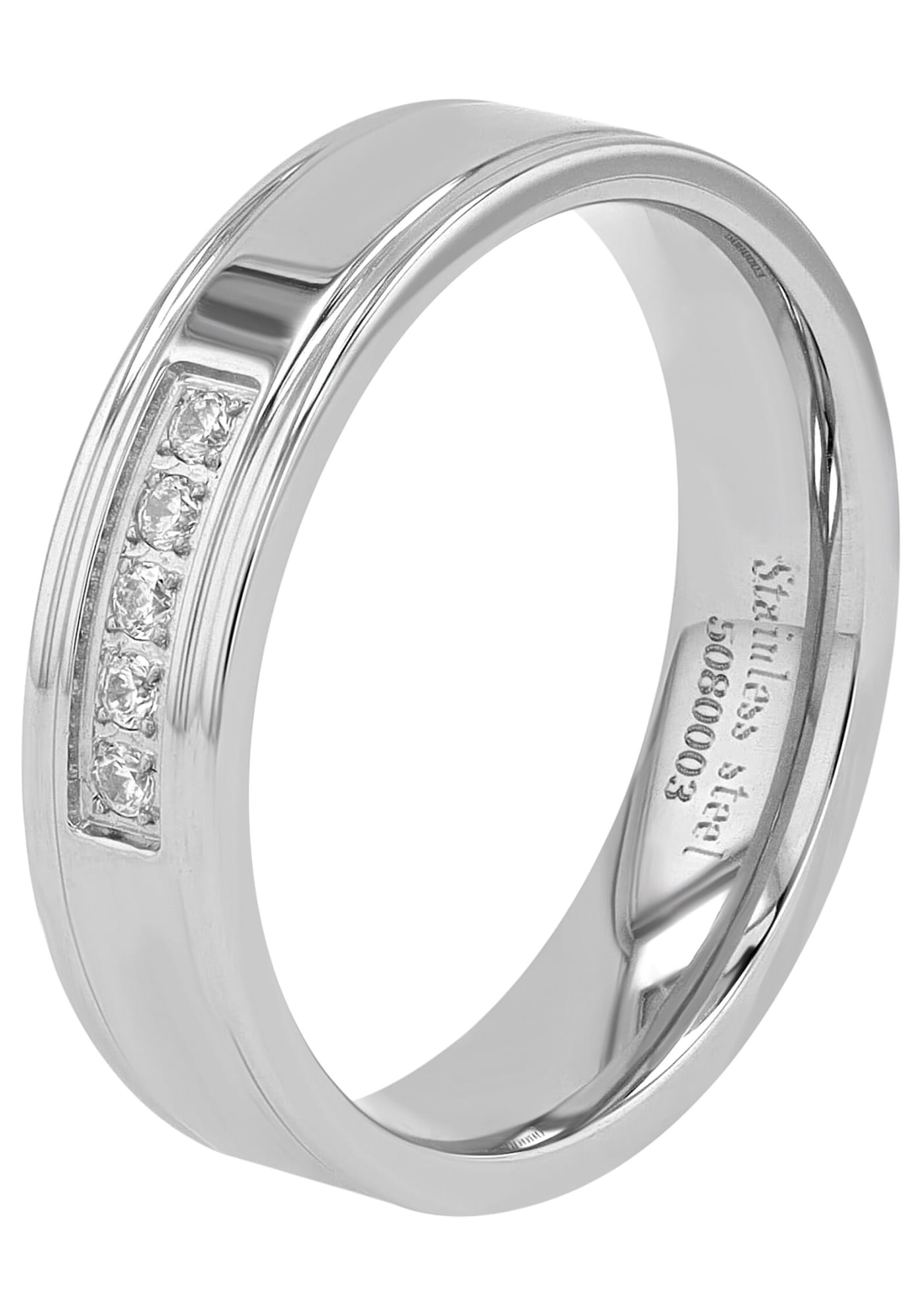 AKZENT Partnerring »Shining Aura, silberfarbig, langlebig«