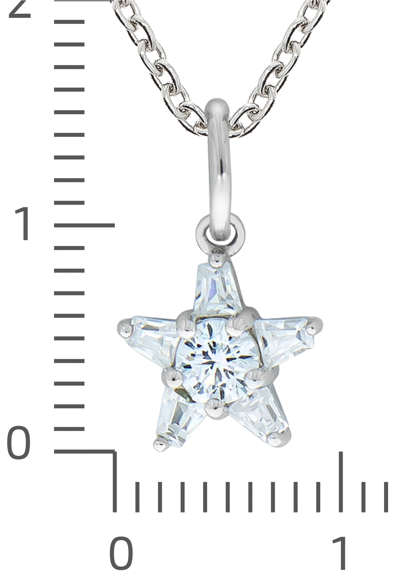 Firetti Kette mit Anhänger »Schmuck Geschenk Silber 925 Halsschmuck Halskette Ankerkette Stern«, mit Zirkonia (synth.)