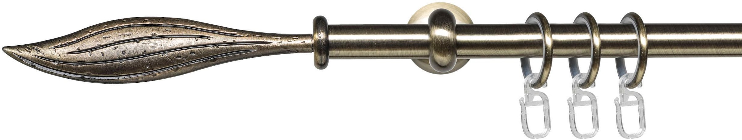 Liedeco Gardinenstange "Esp Blatt" Ø 16 mm 1 läufig-läufig Fixmaß 1-läufig günstig online kaufen