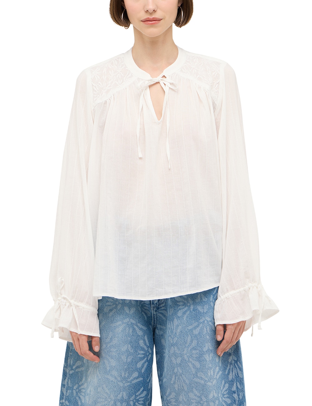 MUSTANG Langarmbluse "Damen Style Feminine Blouse"