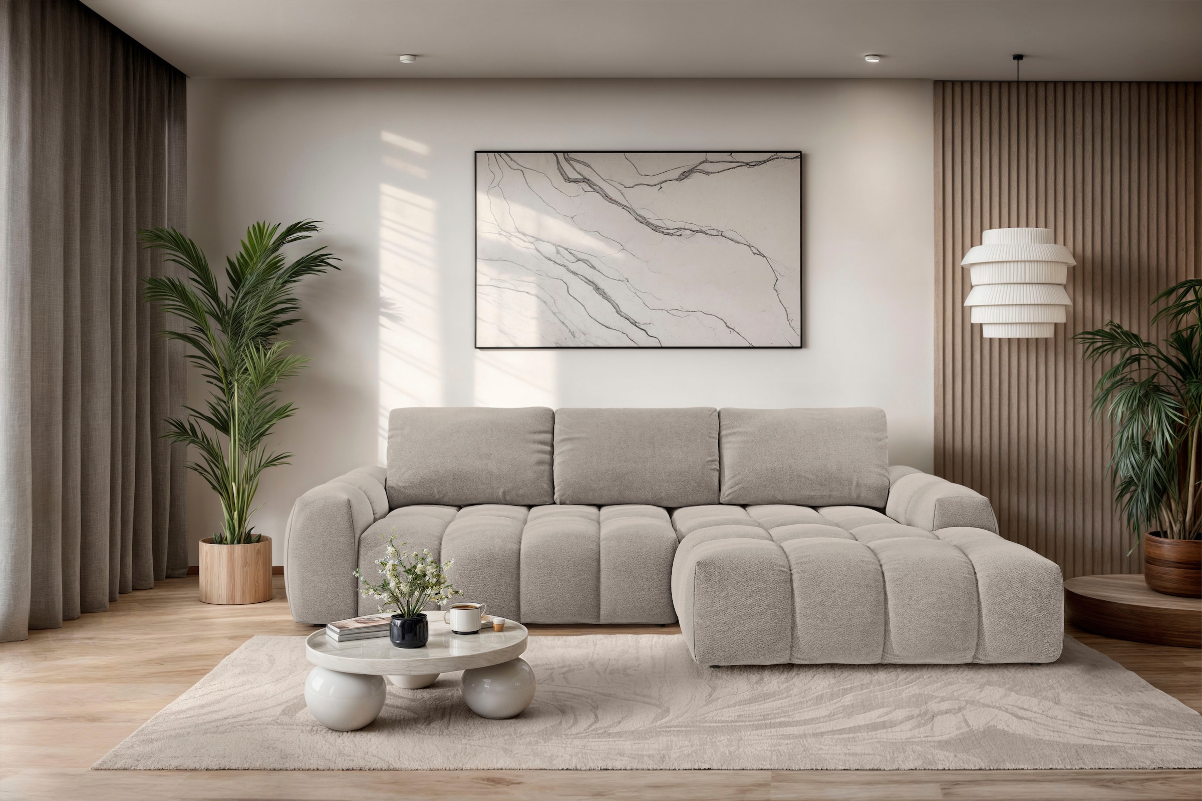 OTTO home Ecksofa "AZITA L-Form, 270 cm - OTTO. Verlässliche Qualität." wahlweise als Schlafsofa m. Bettkasten, Bubble-Optik