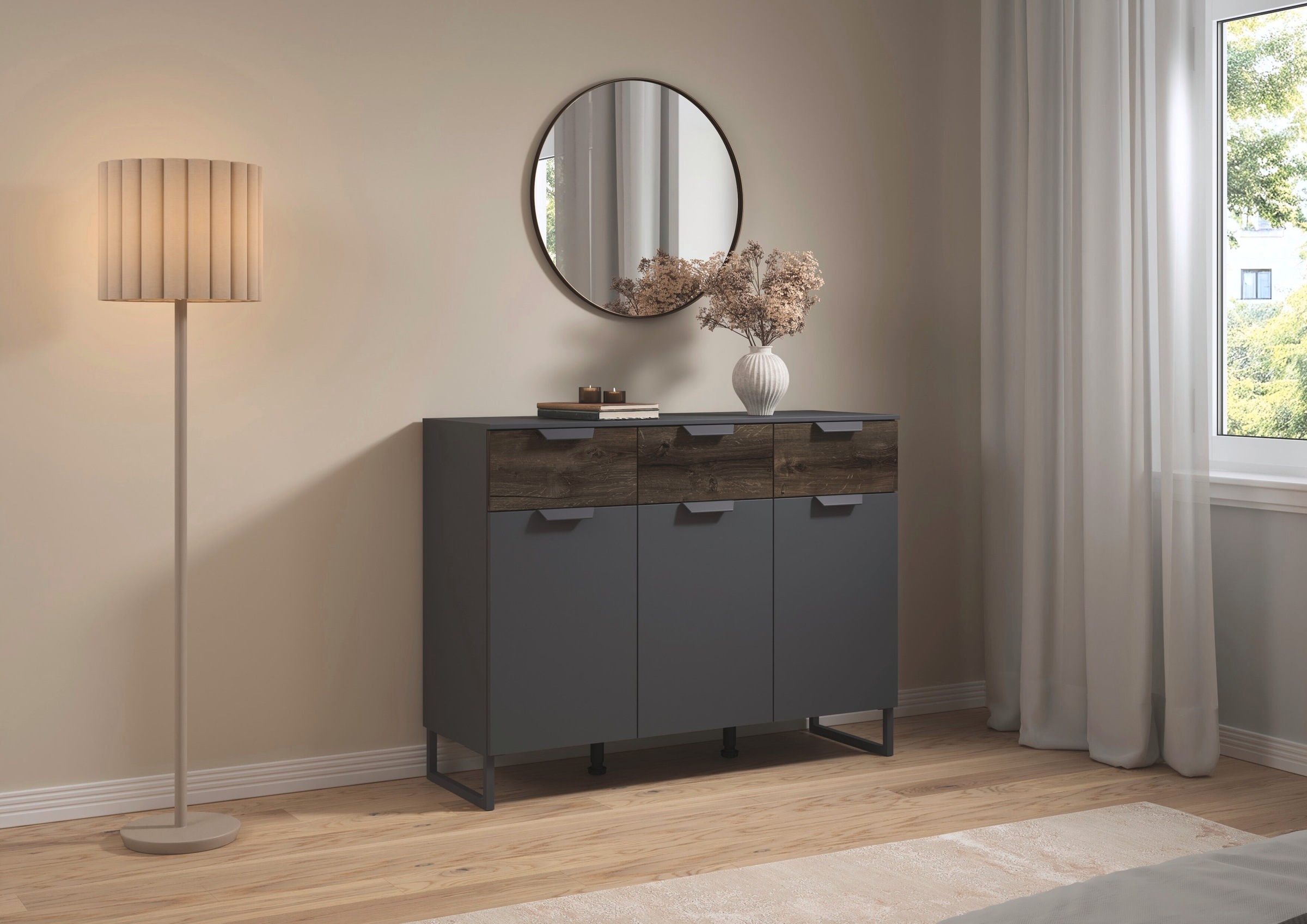 rauch Kombikommode "Barea" Breite 120 cm, Höhe 92 cm, 3 Türen, 3 geräumige günstig online kaufen