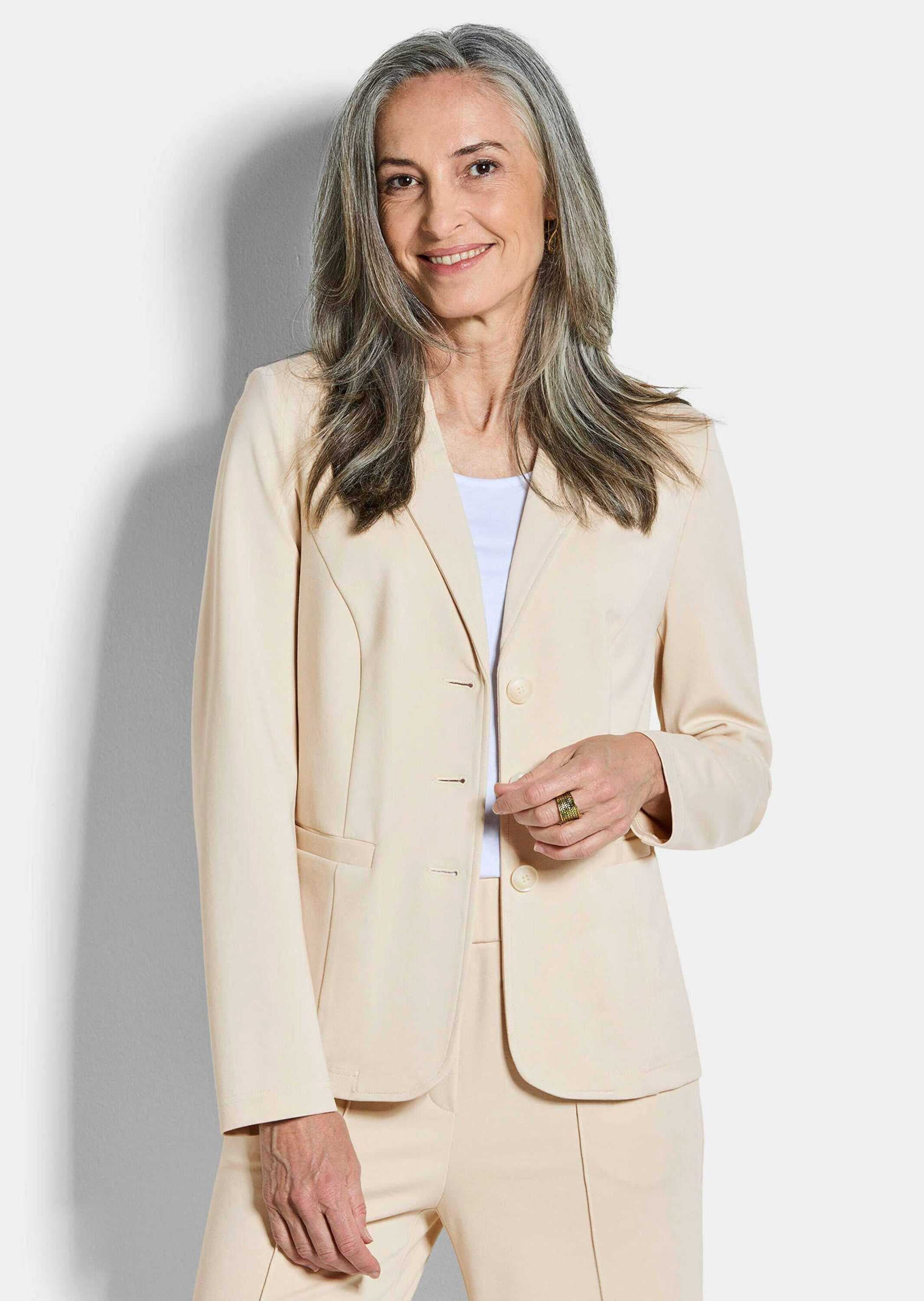 GOLDNER Jackenblazer »Viskoseblazer mit Reverskragen« stretchbequeme Jerseyqualität