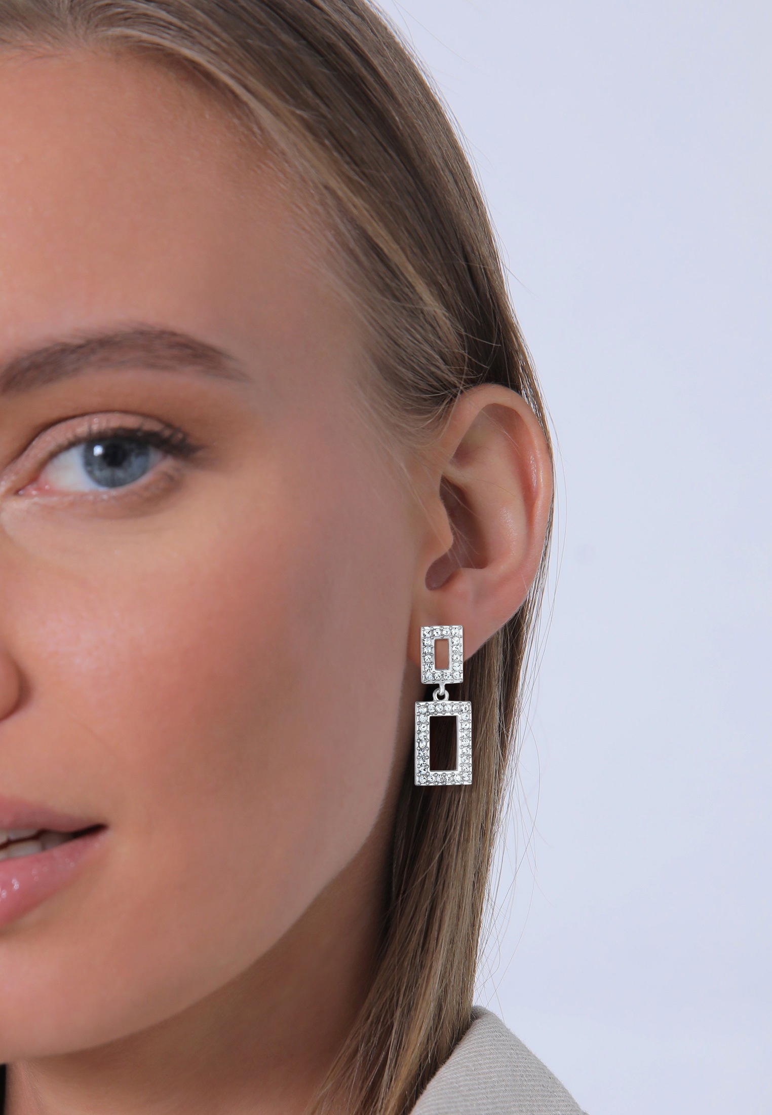Elli Premium Paar Ohrstecker »Ohrringe Ohrhänger Geometrische Form 925 Silber, mit Kristallen von Swarovski®«