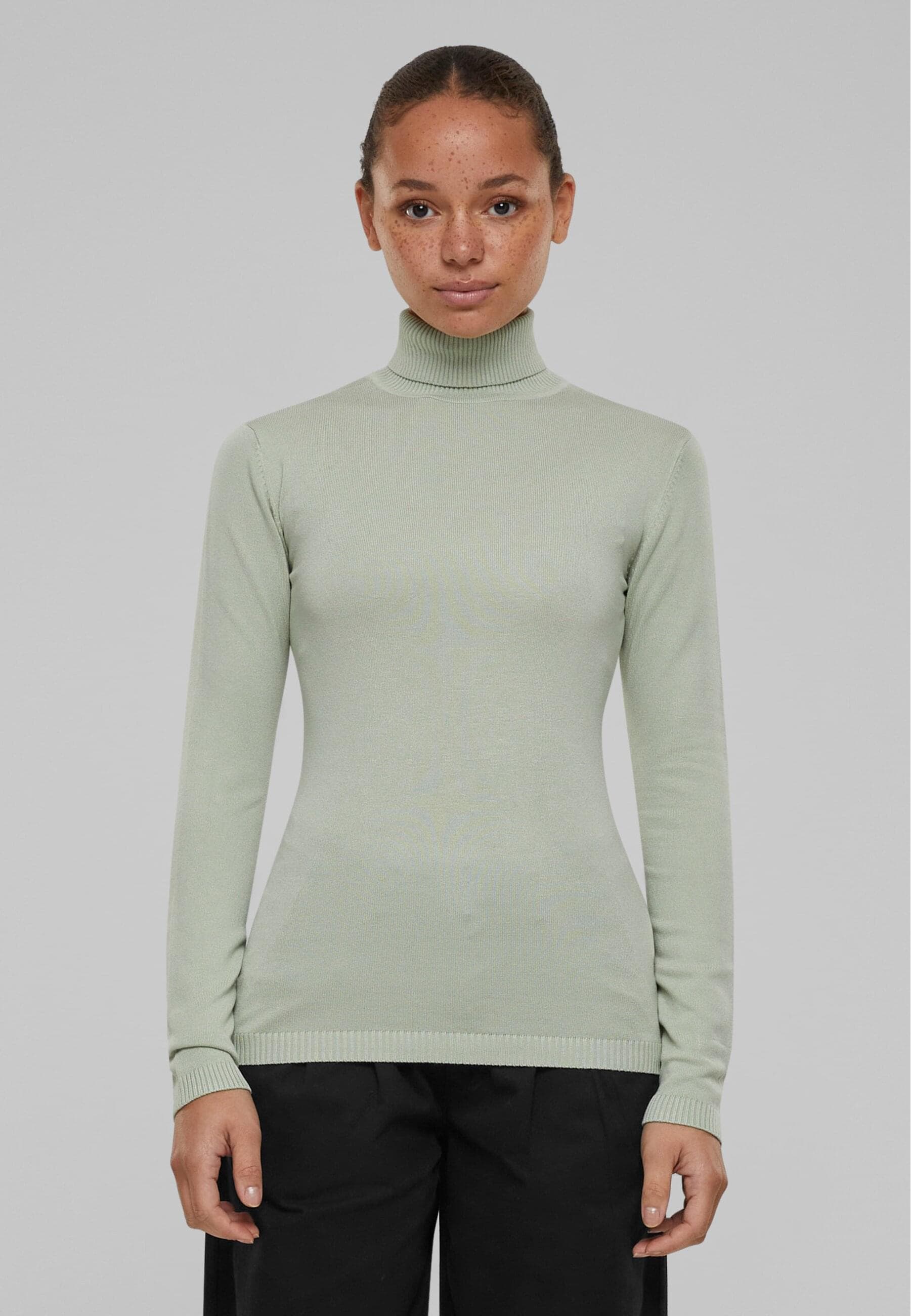 URBAN CLASSICS Rundhalspullover »Urban Classics Damen Ladies Knitted Turtleneck Sweater«, (1 tlg.)