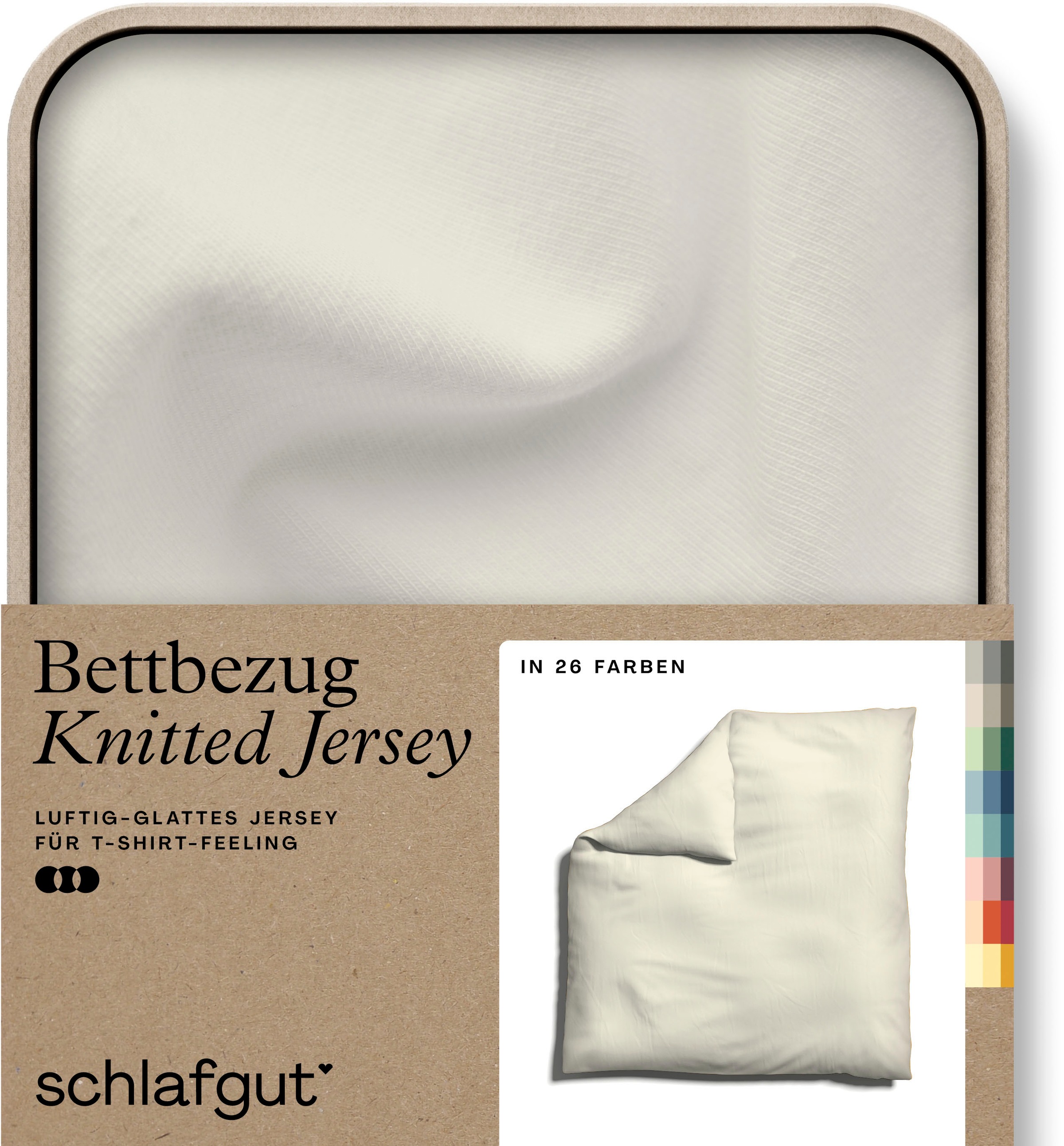 Schlafgut Bettbezug "Knitted Jersey uni, aus Bio-Baumwolle mit Elasthan, Reißverschluss", (1 St.), bügelfrei, Mix & Matc