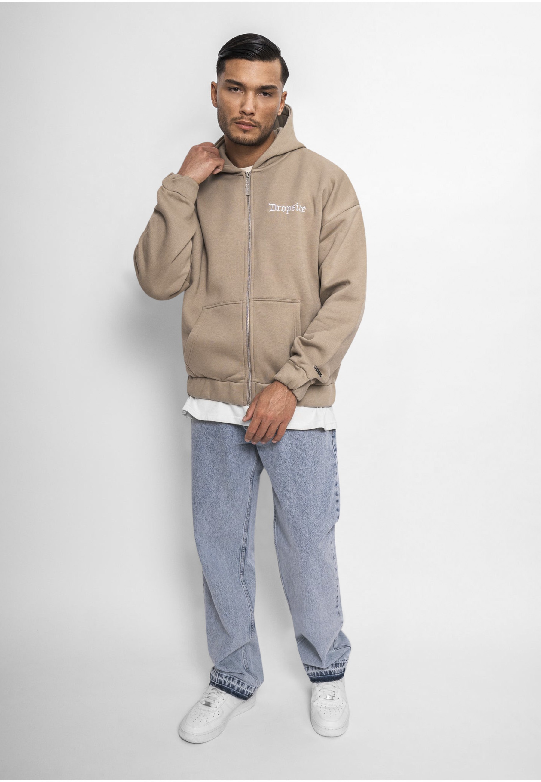 Dropsize Kapuzensweatshirt »Dropsize Herren Super Heavy Oversize Blank Zip Hoodie«, 1
