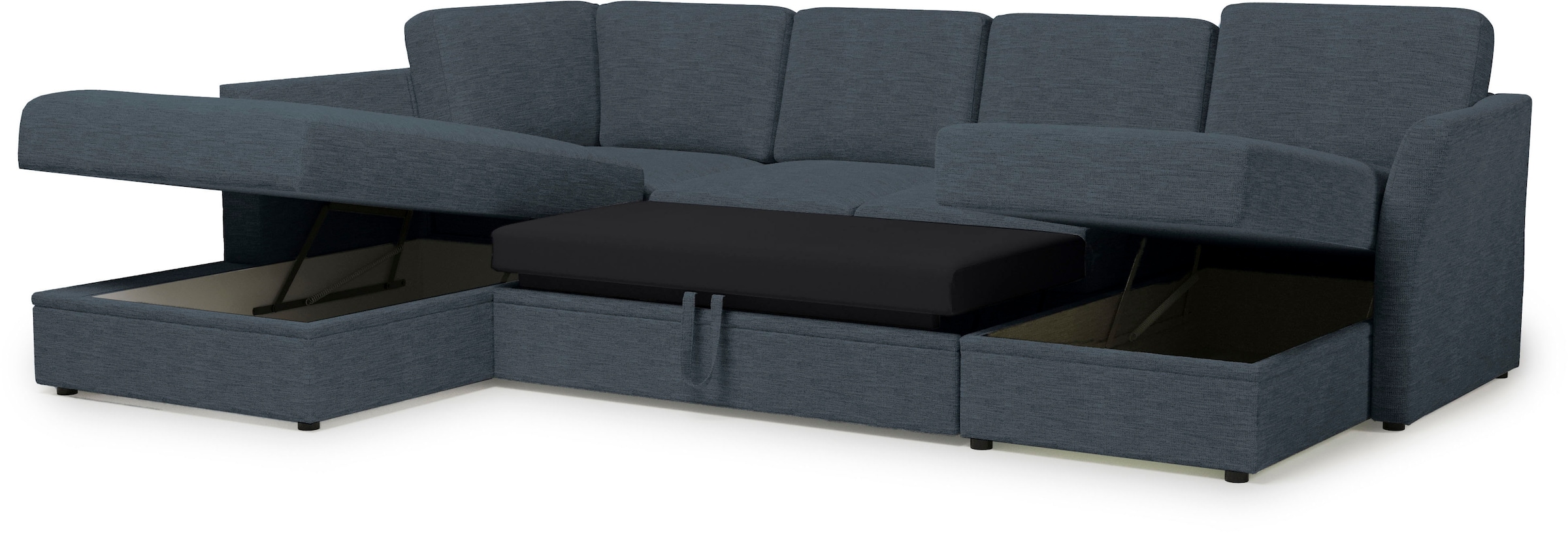 Home affaire Wohnlandschaft »Lavars Schlafsofa«, mit Bettfunktion und Stauraum, in zwei verschiedenen Bezugsqualitäten