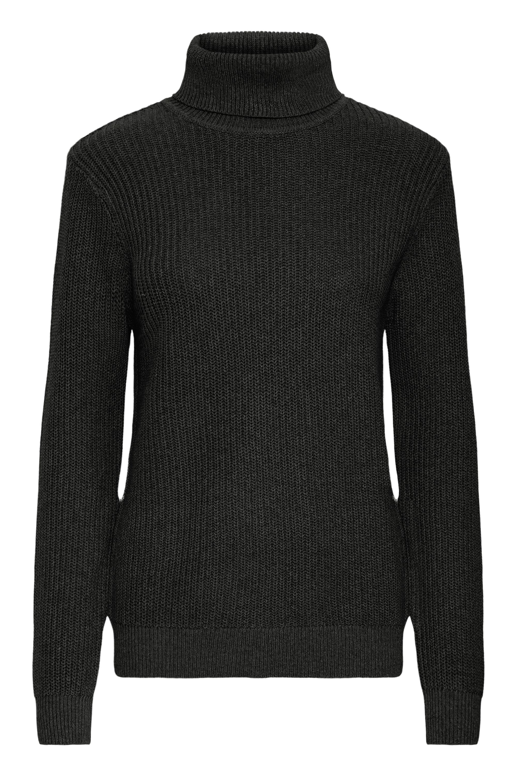 Rollkragenpullover OXMO "Rollkragenpullover OXKimse", Damen, Gr. M, schwarz (true schwarz), Obermaterial: 70% Baumwolle CO recyc.. 30% Polyester Pol. recyc.., Pullover Rollkragenpullover