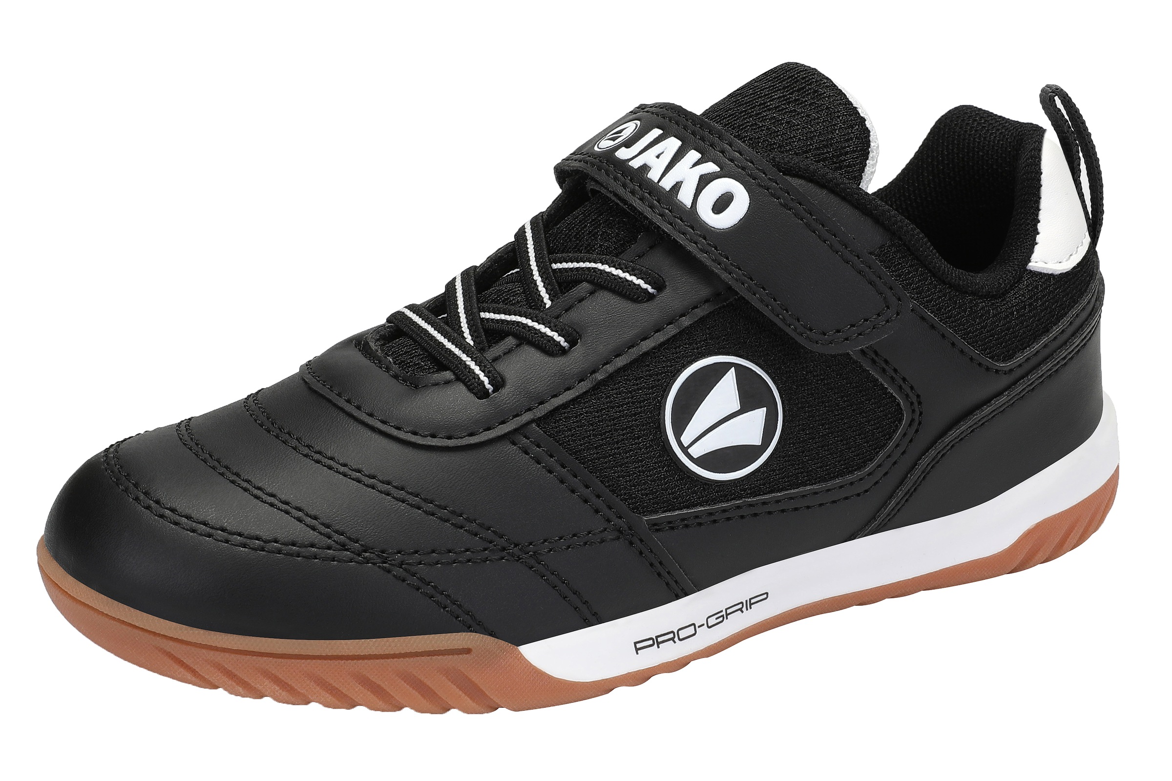 JAKO Mädchen Indoorschuh "J-SH WINGER EV", Gr. 35jet schwarz, weiß, Synthetik, Schuhe, Hallenschuh