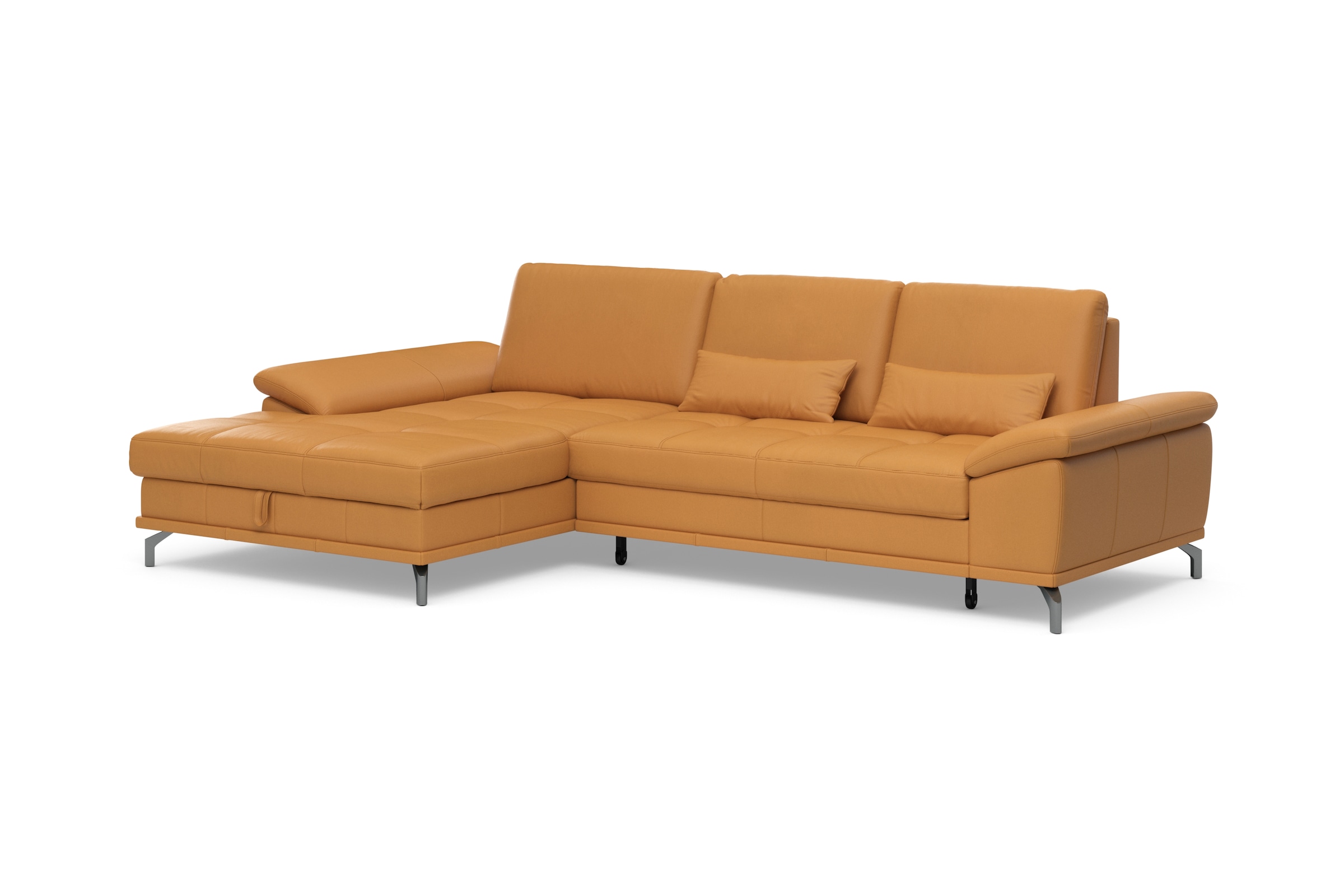 Places of Style Ecksofa Costello, mit Sitztiefenverstellung und Armlehnfunktion, incl. 3 Nierenkissen