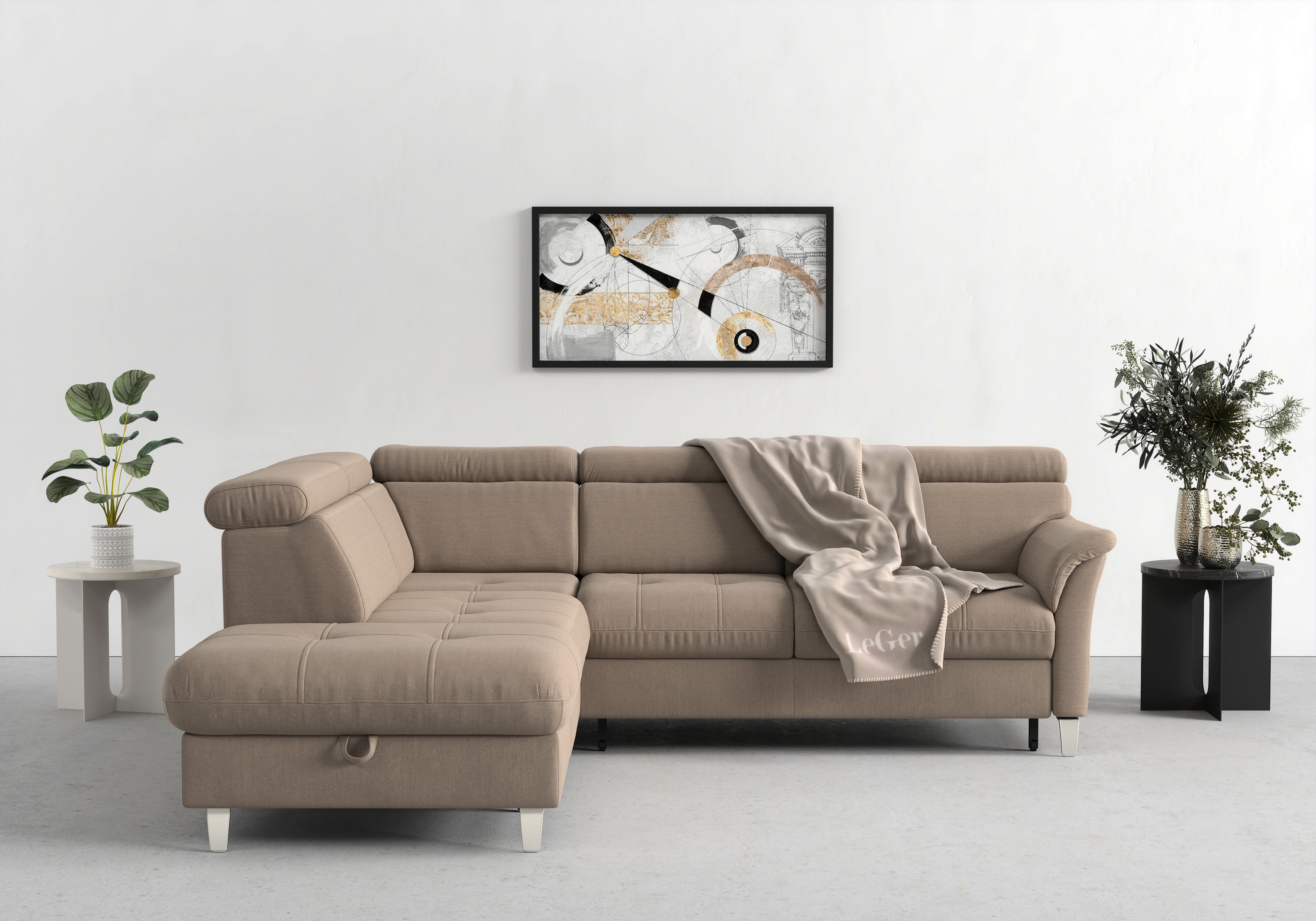 sit&more Ecksofa "Marano L-Form" inklusive Kopfteilverstellung, optional Schlaffunktion & Bettkasten