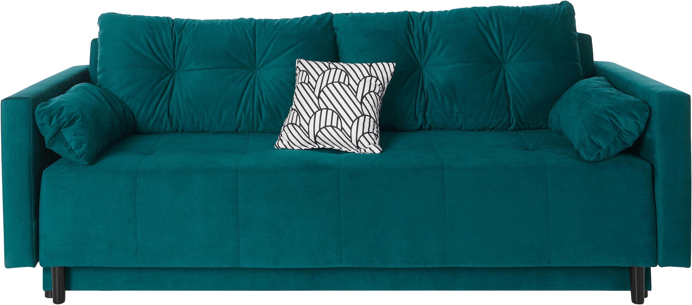 COLLECTION AB Schlafsofa "Solar, B: 225 cm, Liegel. 136x200 cm" Schlaffunktion, Bettkasten & 1 Zierkissen, Federkern