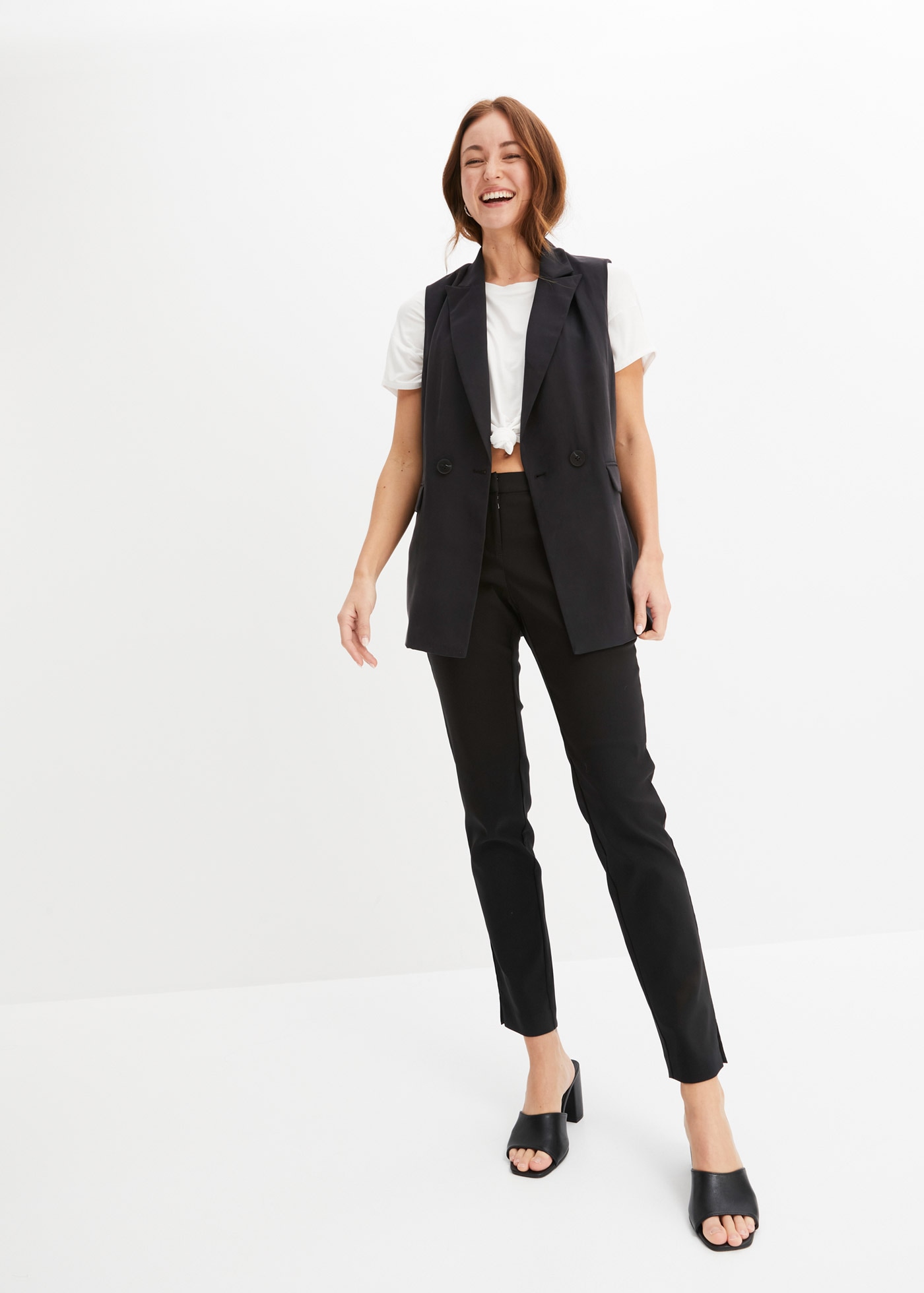 bonprix Stretch-Hose  mit Elasthan-Anteil, Slim Fit Passform, femininer Stil