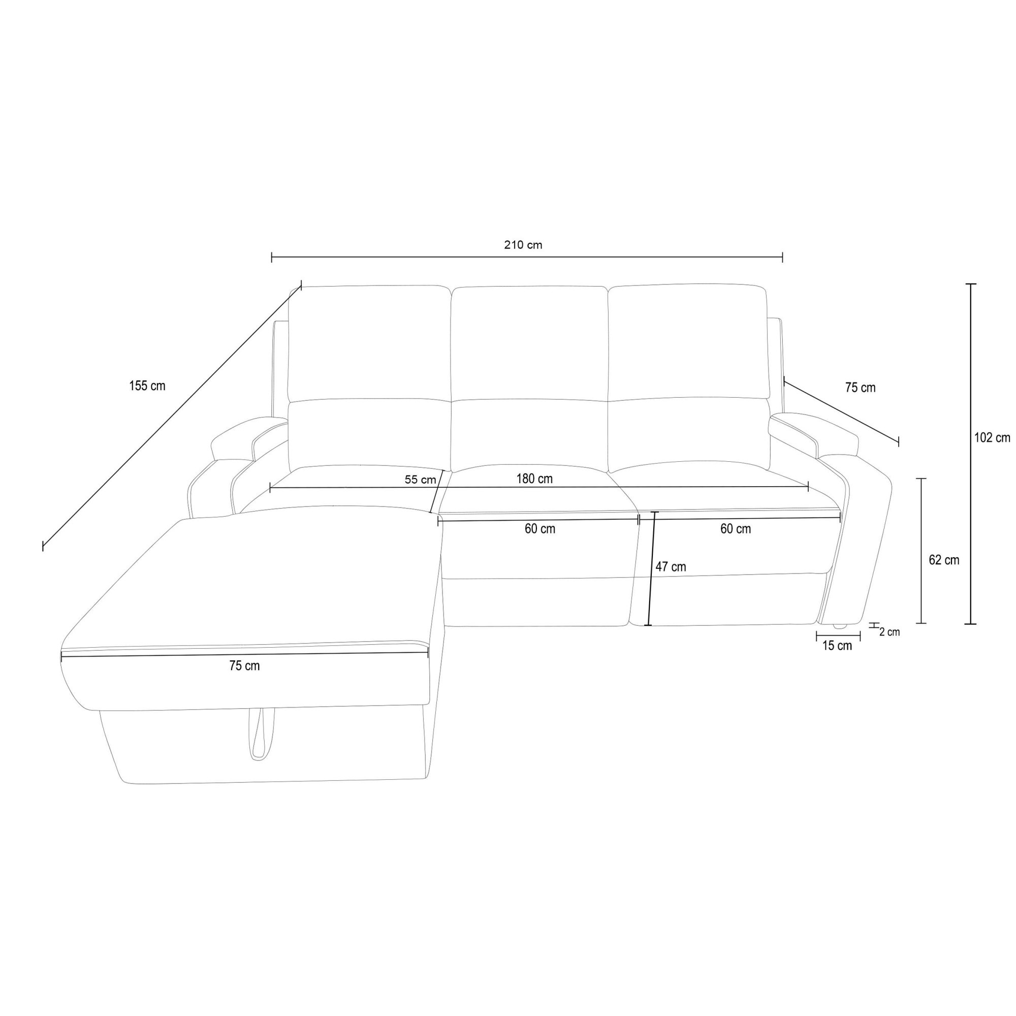 OTTO home Ecksofa »NAPORI Struktur, Multimediasofa, L-Form« man. oder elektr. Relaxfuntion, USB-A bei elektr. Variante, Staukasten