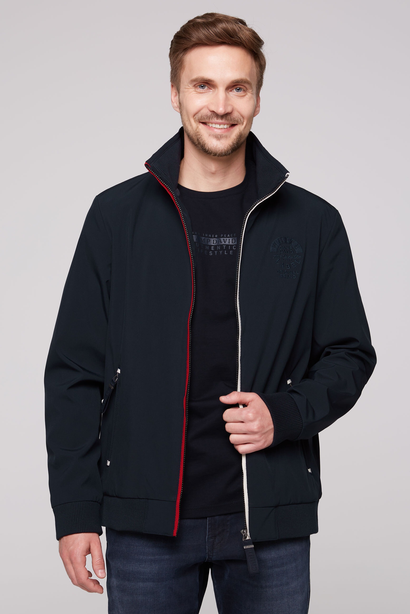 CAMP DAVID Softshelljacke, ohne Kapuze, mit Stehkragen