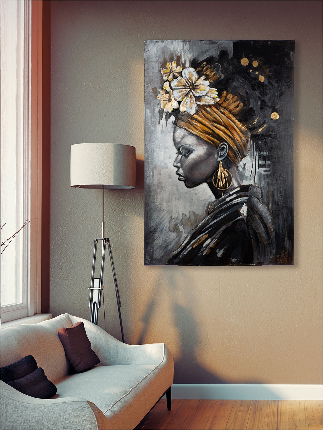 GILDE Metallbild »Bild rechteckig Beauty in black« Gemälde 1 Stk. tlg.